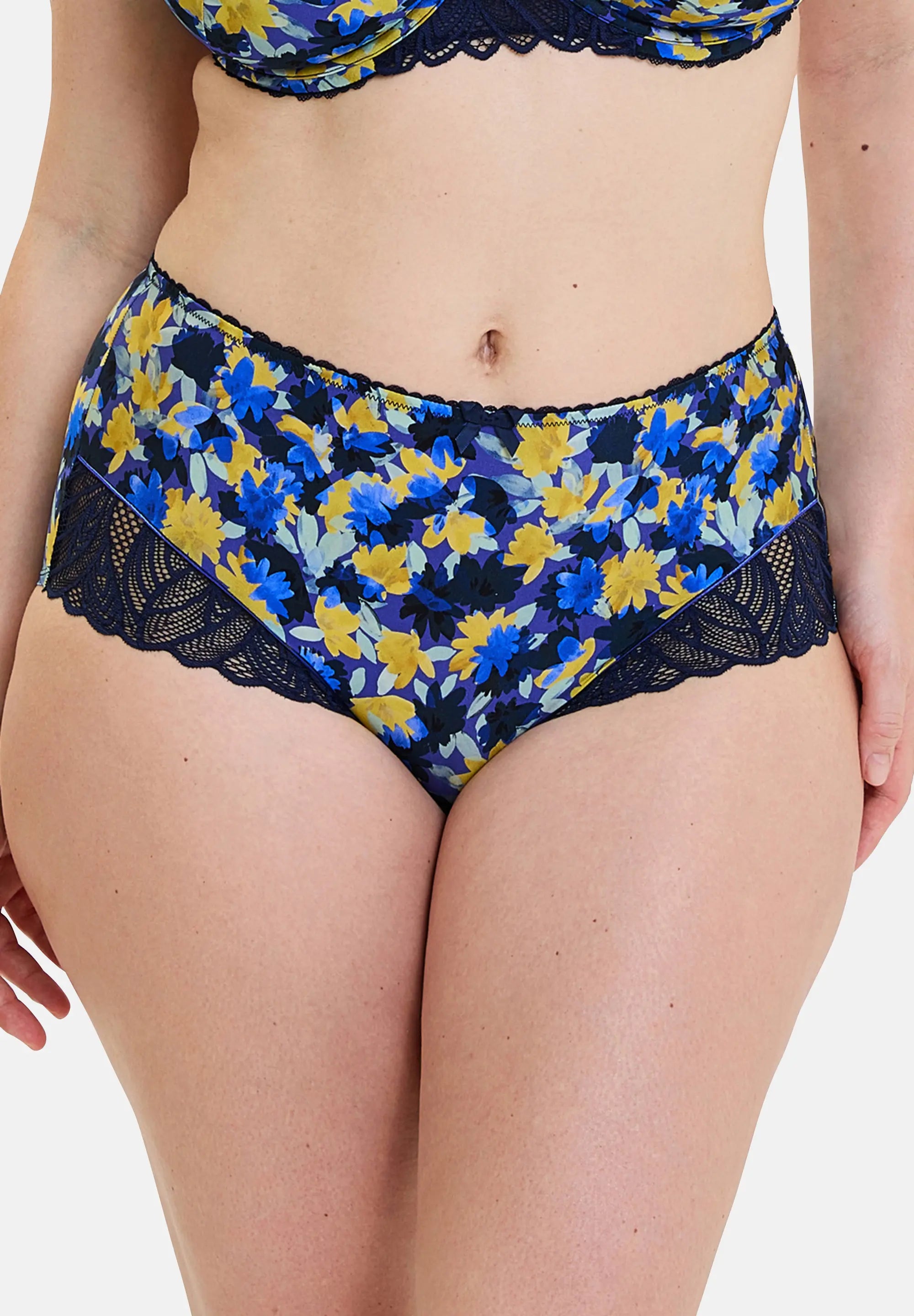 Shorty Célia Fleurs Bleues & Jaunes