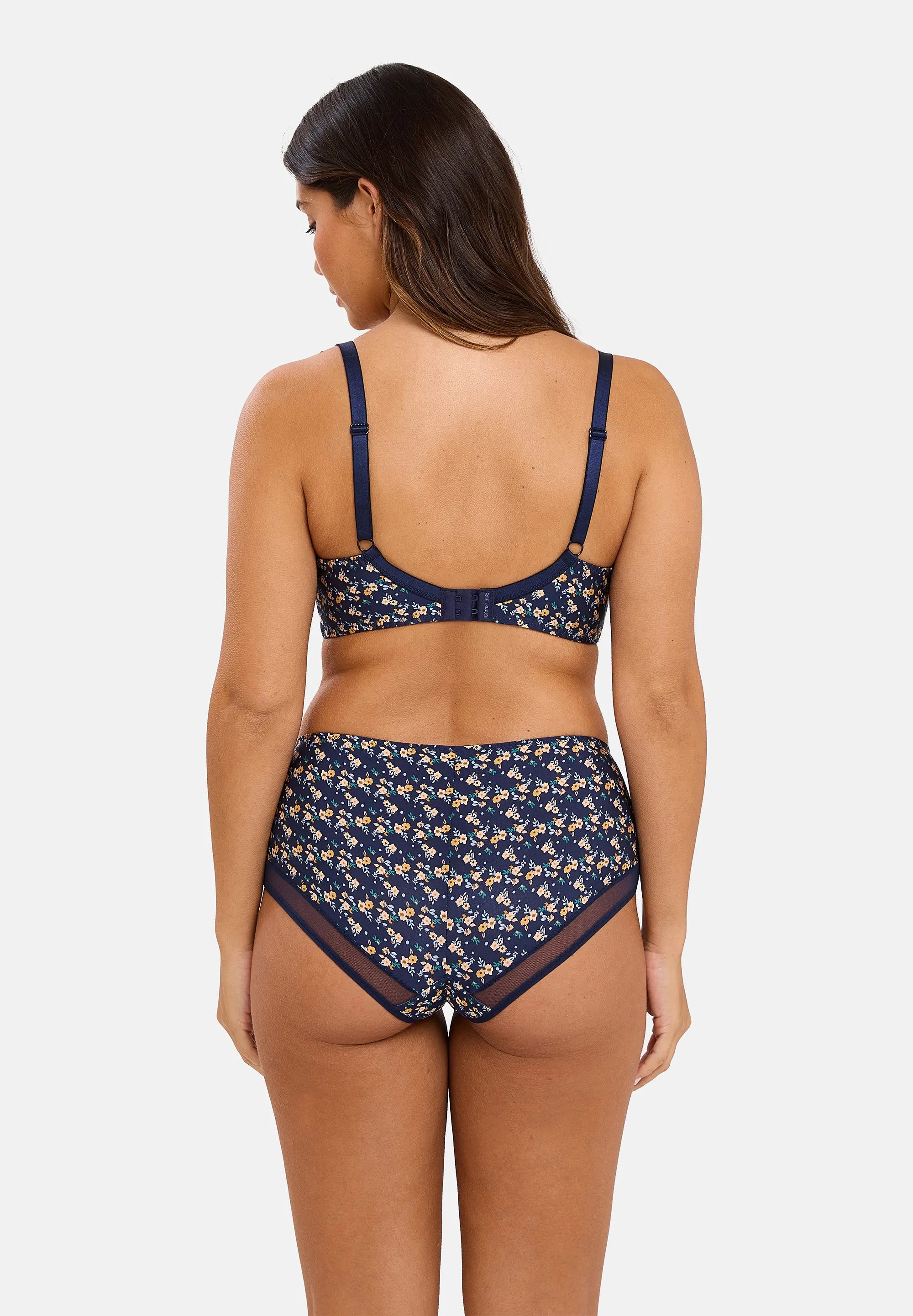 Shorty Complice met Liberty-print Marineblauw