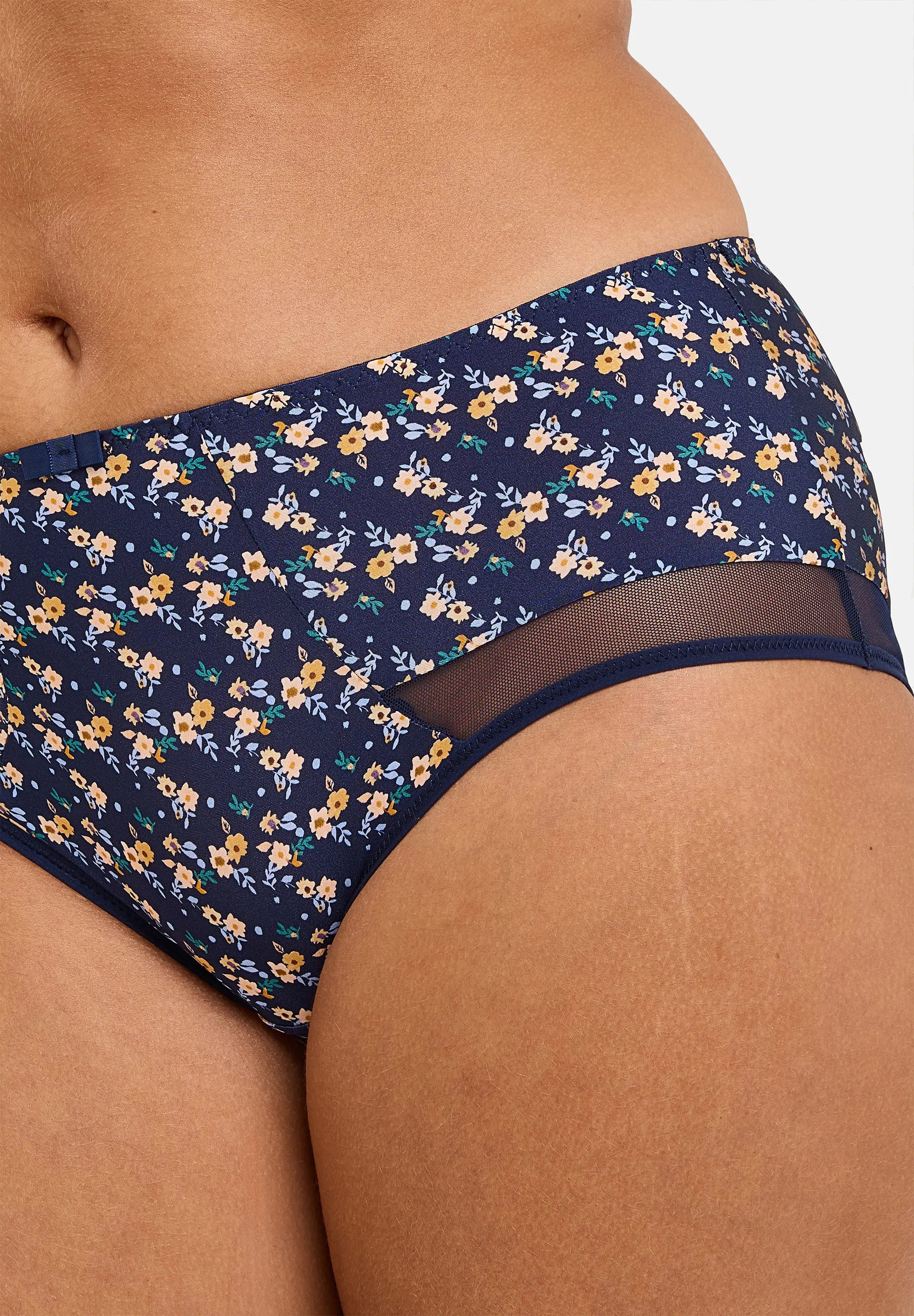 Shorty Complice met Liberty-print Marineblauw
