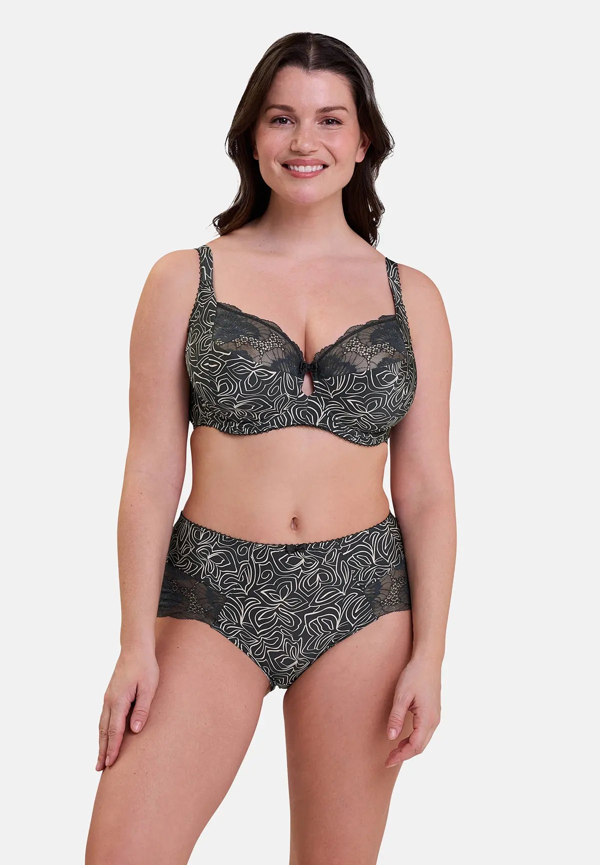 Damen-Hipster Hélène mit grafischem Muster in Anthrazit