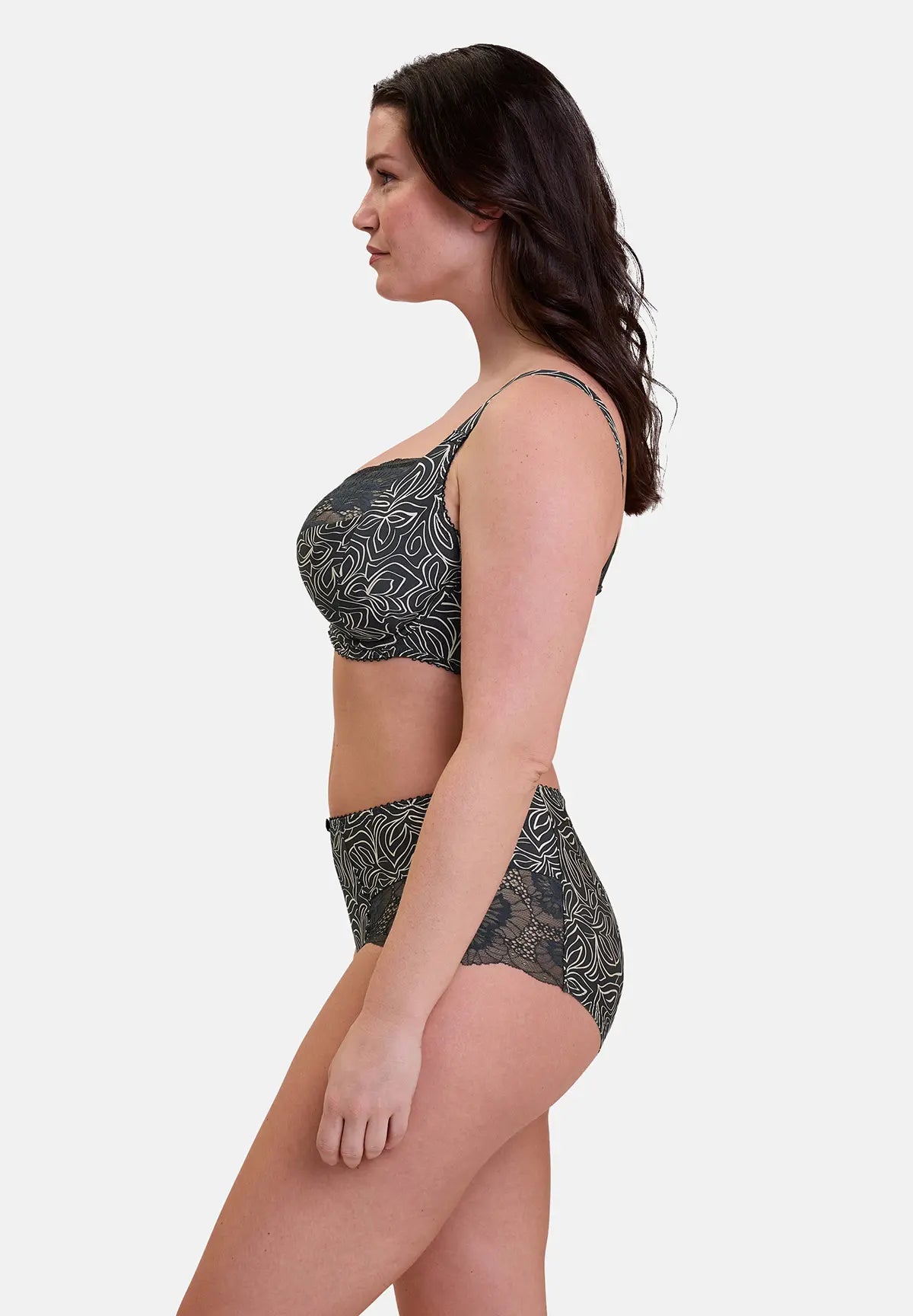 Damen-Hipster Hélène mit grafischem Muster in Anthrazit