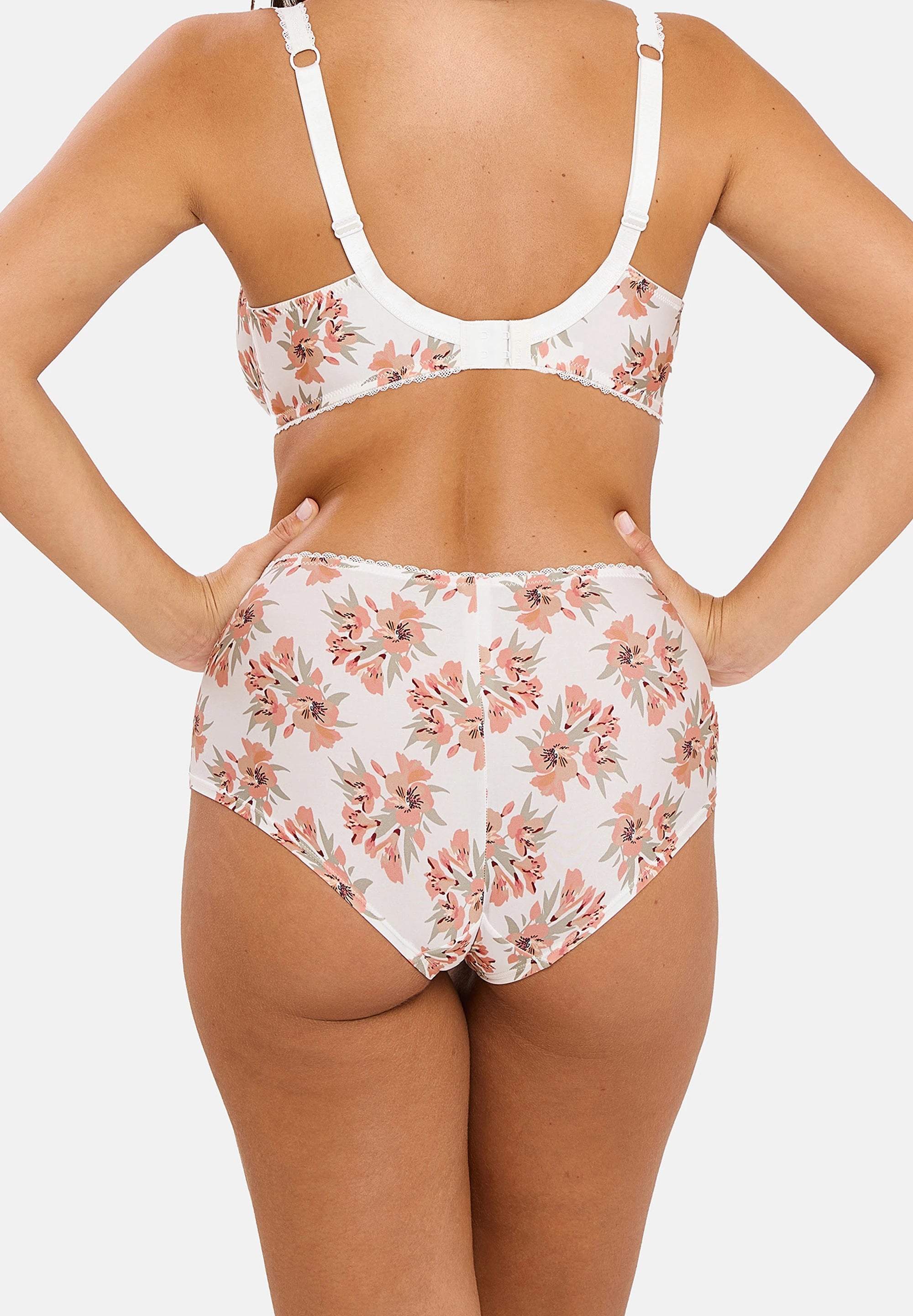 Model draagt Shorty Oriane Bouquets Wit & Groen