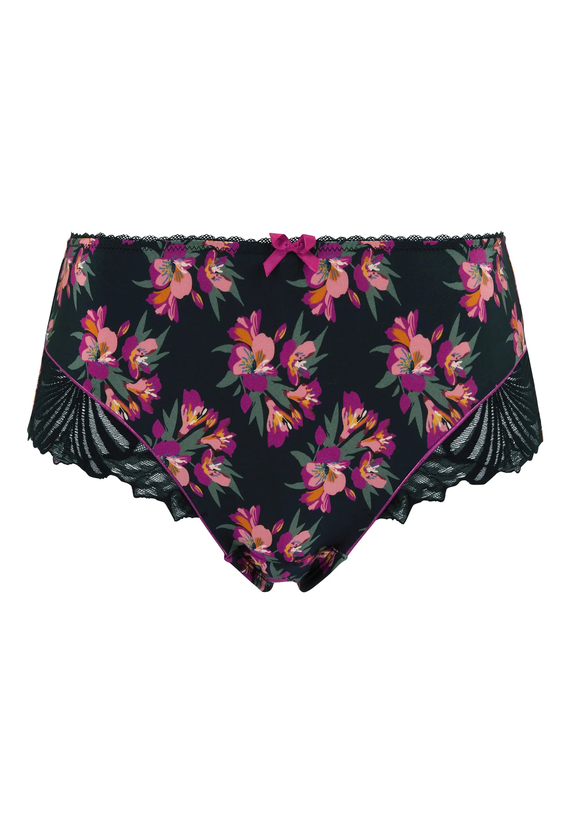 Shorty Oriane Bouquets Noir & Rose