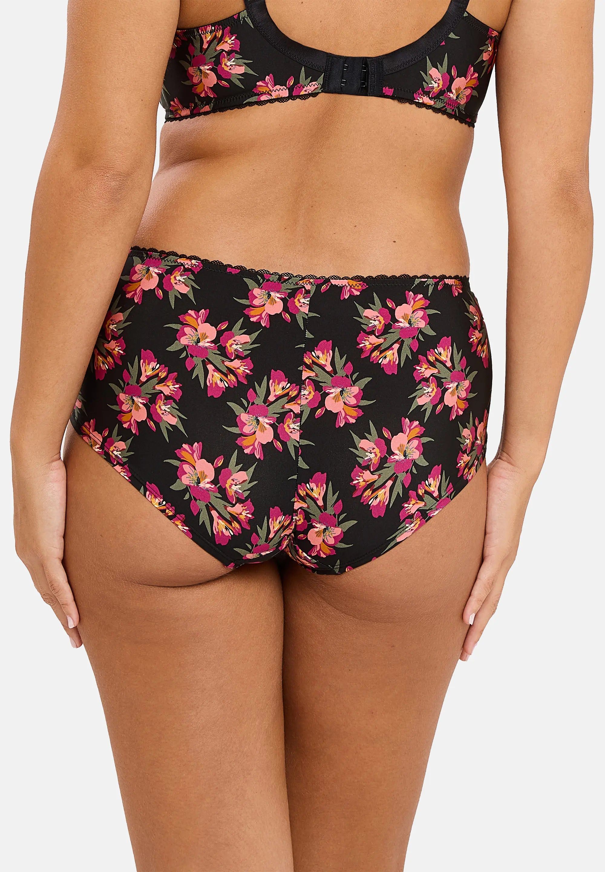 Shorty Oriane Bouquets Noir & Rose