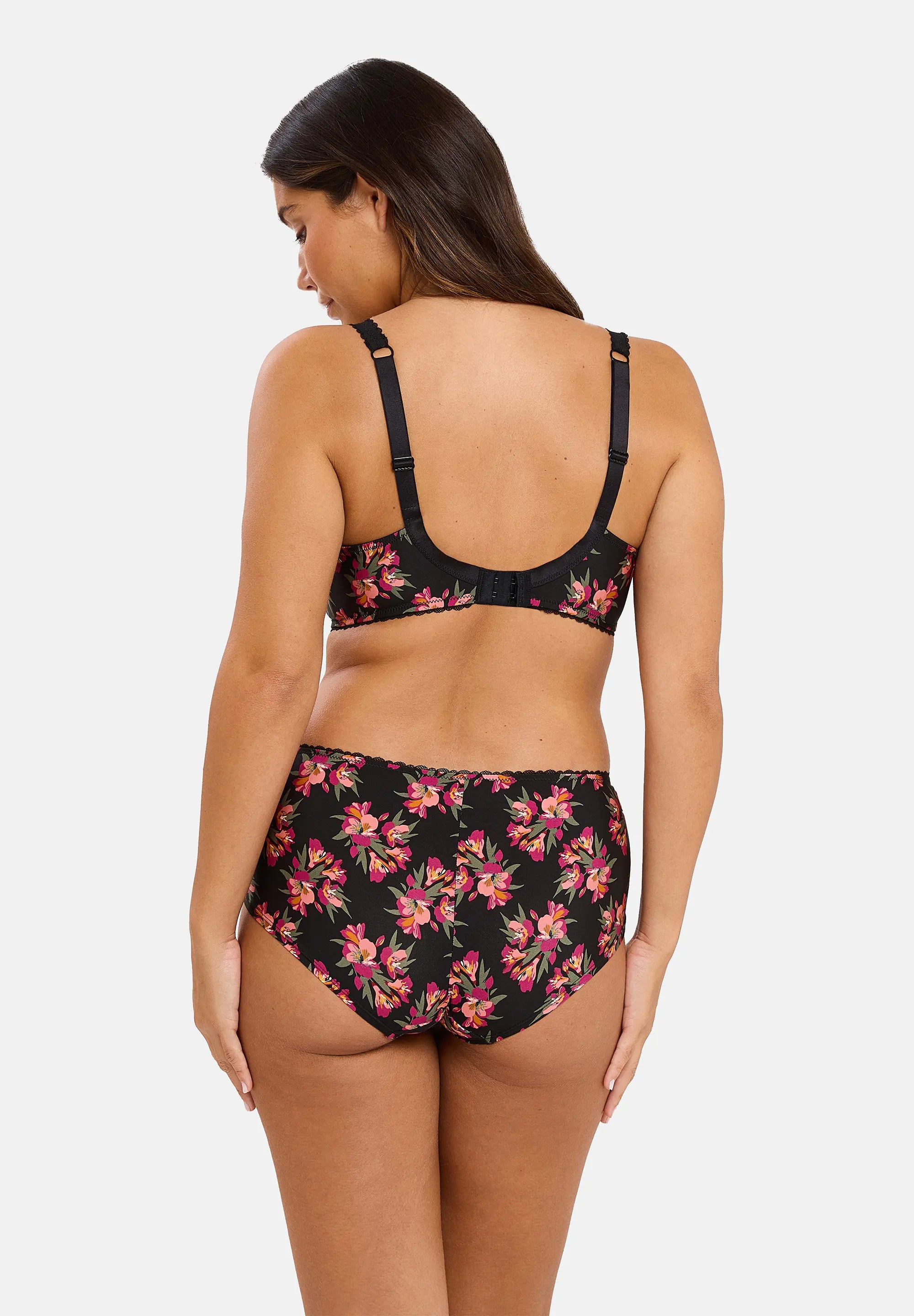 Shorty Oriane Bouquets Noir & Rose