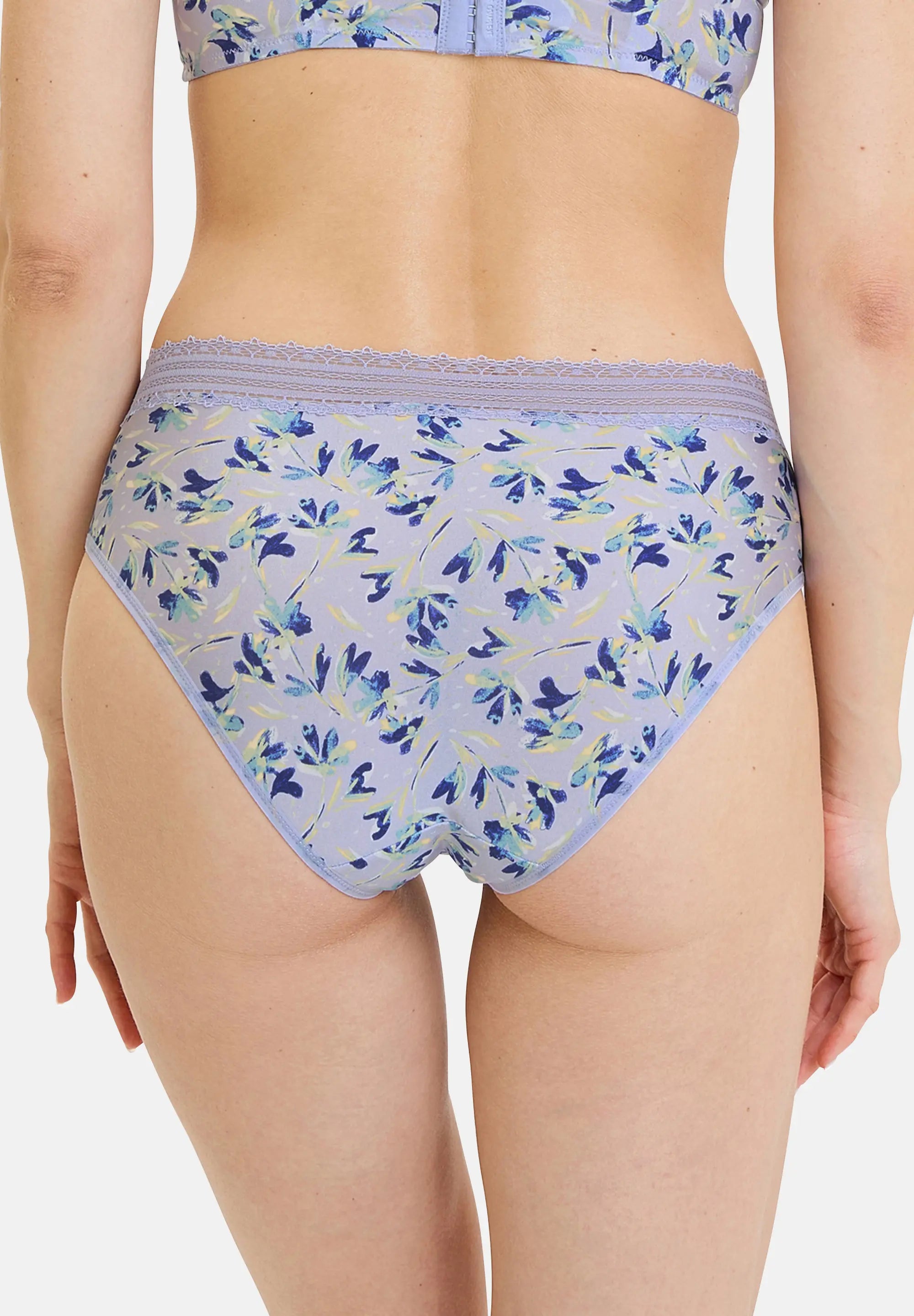 Slip Agathe Fantaisie Fleurs Mauves