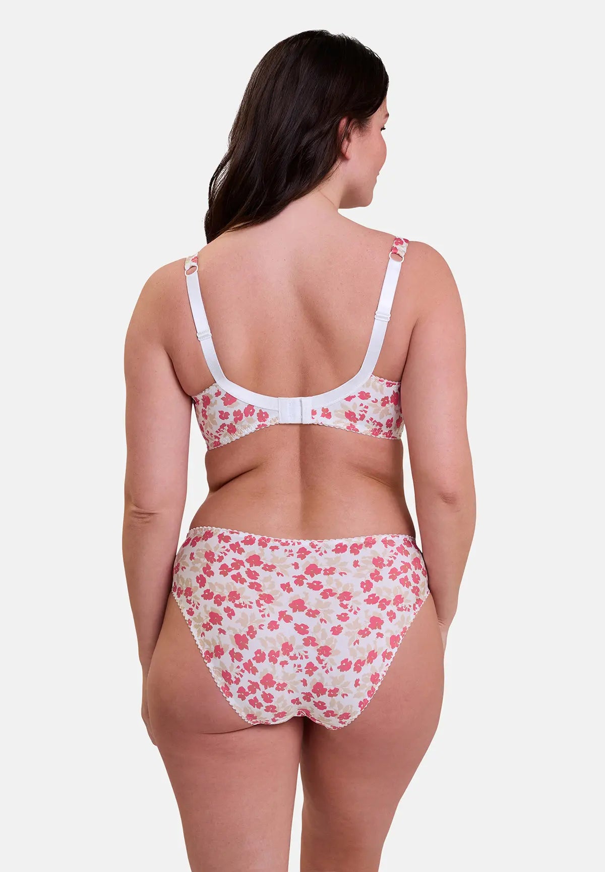 Braguita clásica Amélie Print Estampado Floral Blanco y Rojo