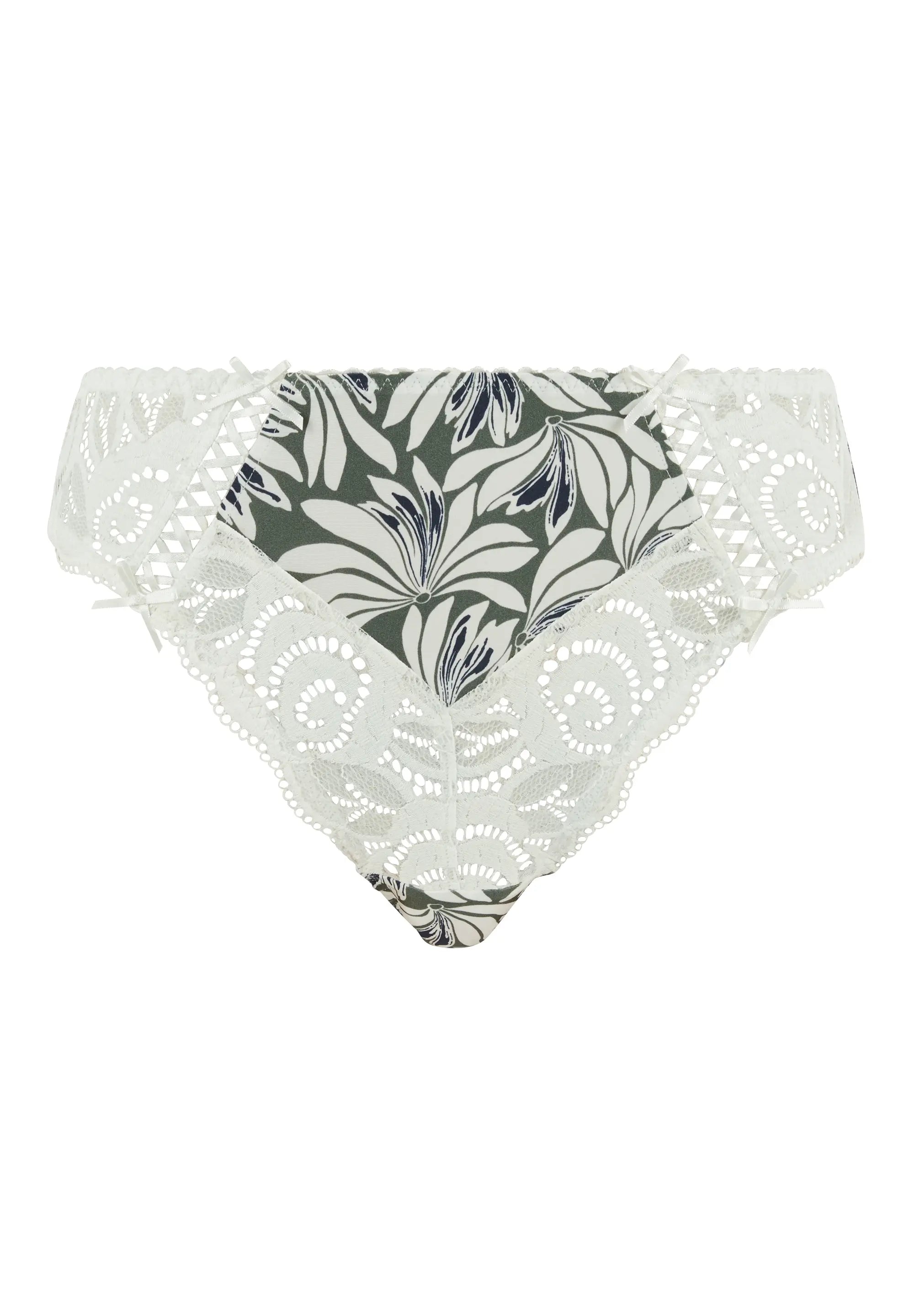 Slip Amélie Print Bedruckt mit grünem Thymianblumenmuster