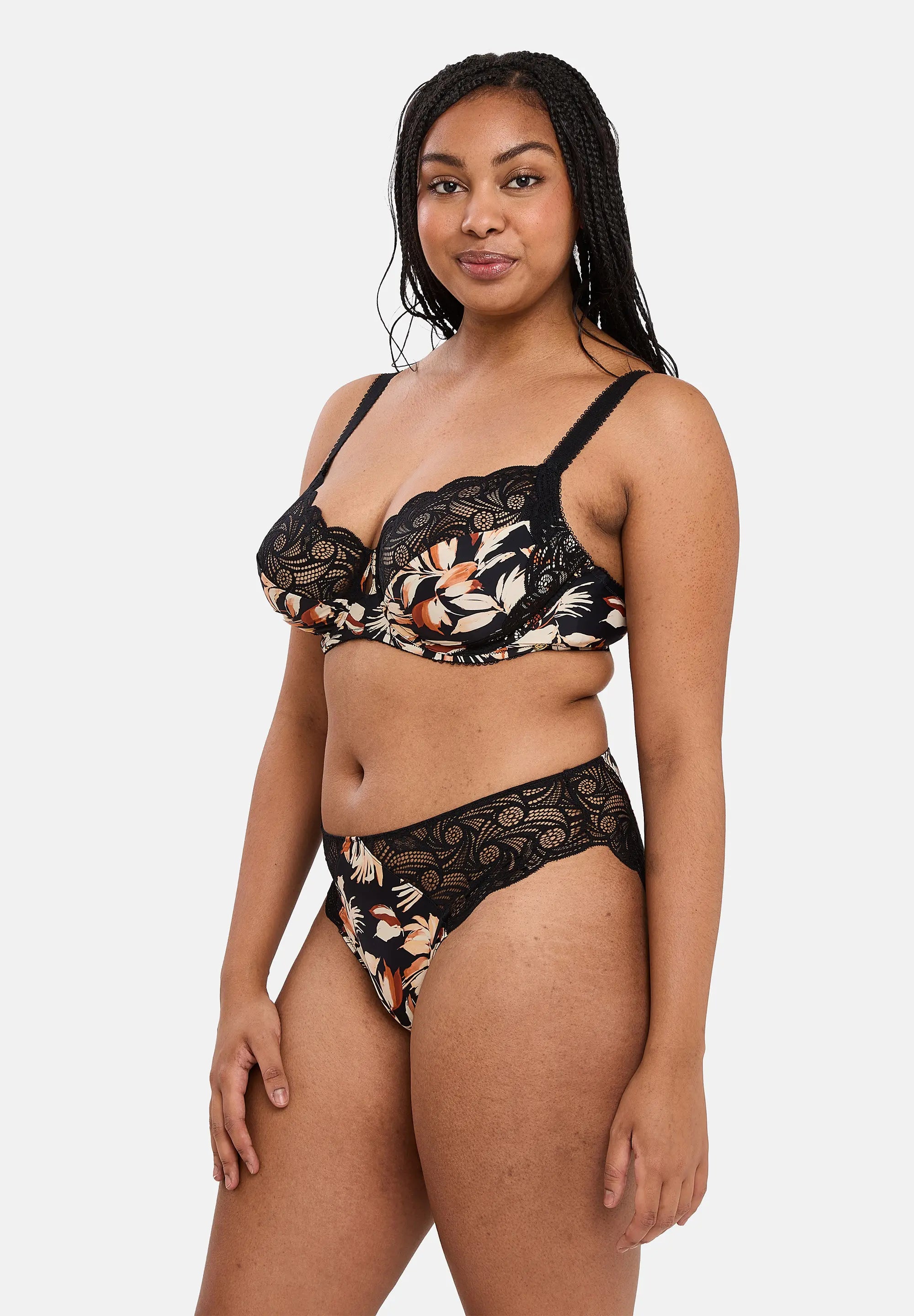 Slip Ariane Fantaisy Bladprint & Zwart