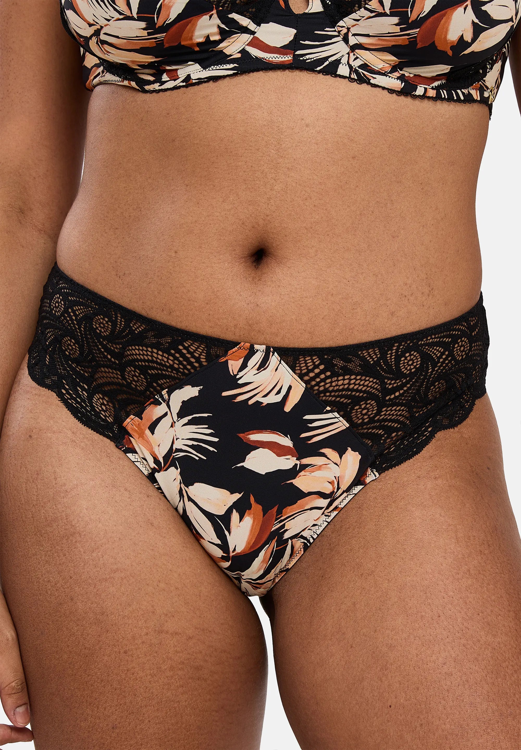 Slip Ariane Fantaisy Bladprint & Zwart