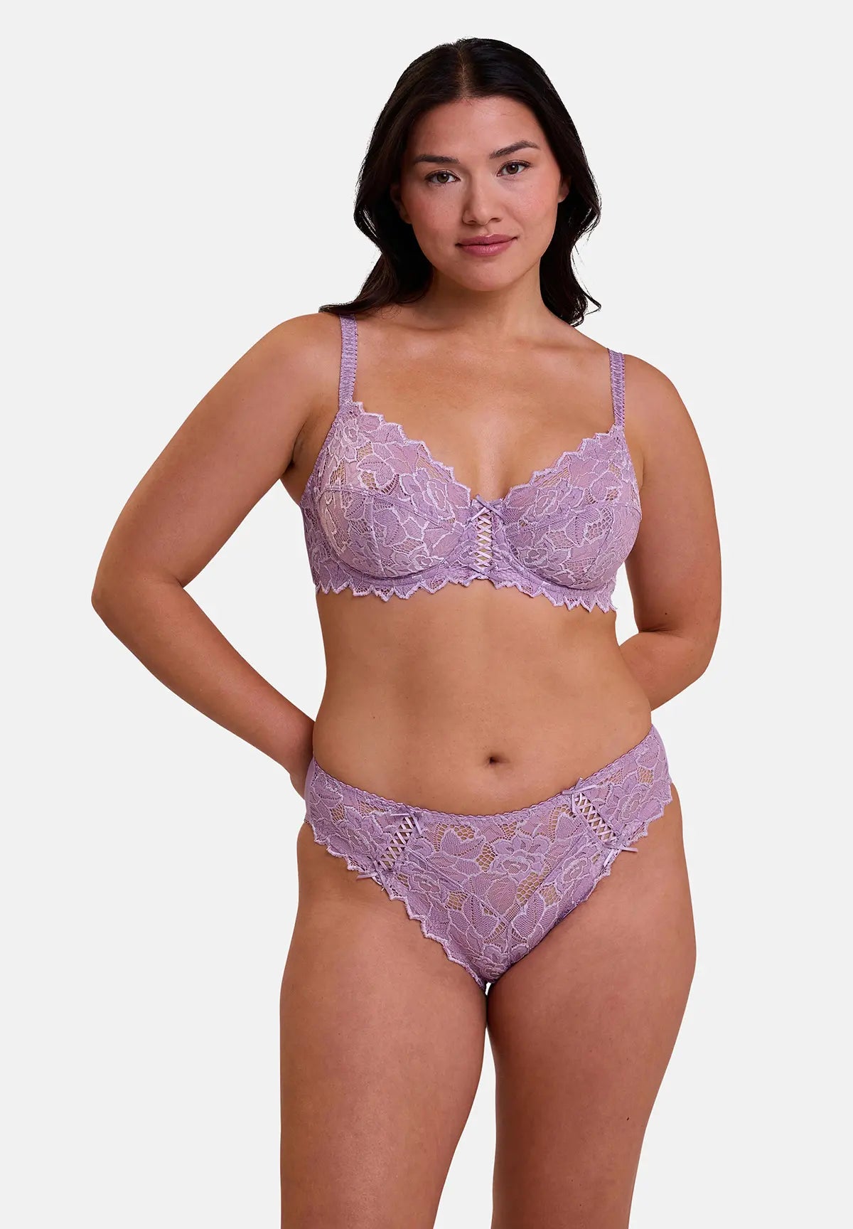 3er Set Slips Arum Mandarinenorange, Lavendel und Blau