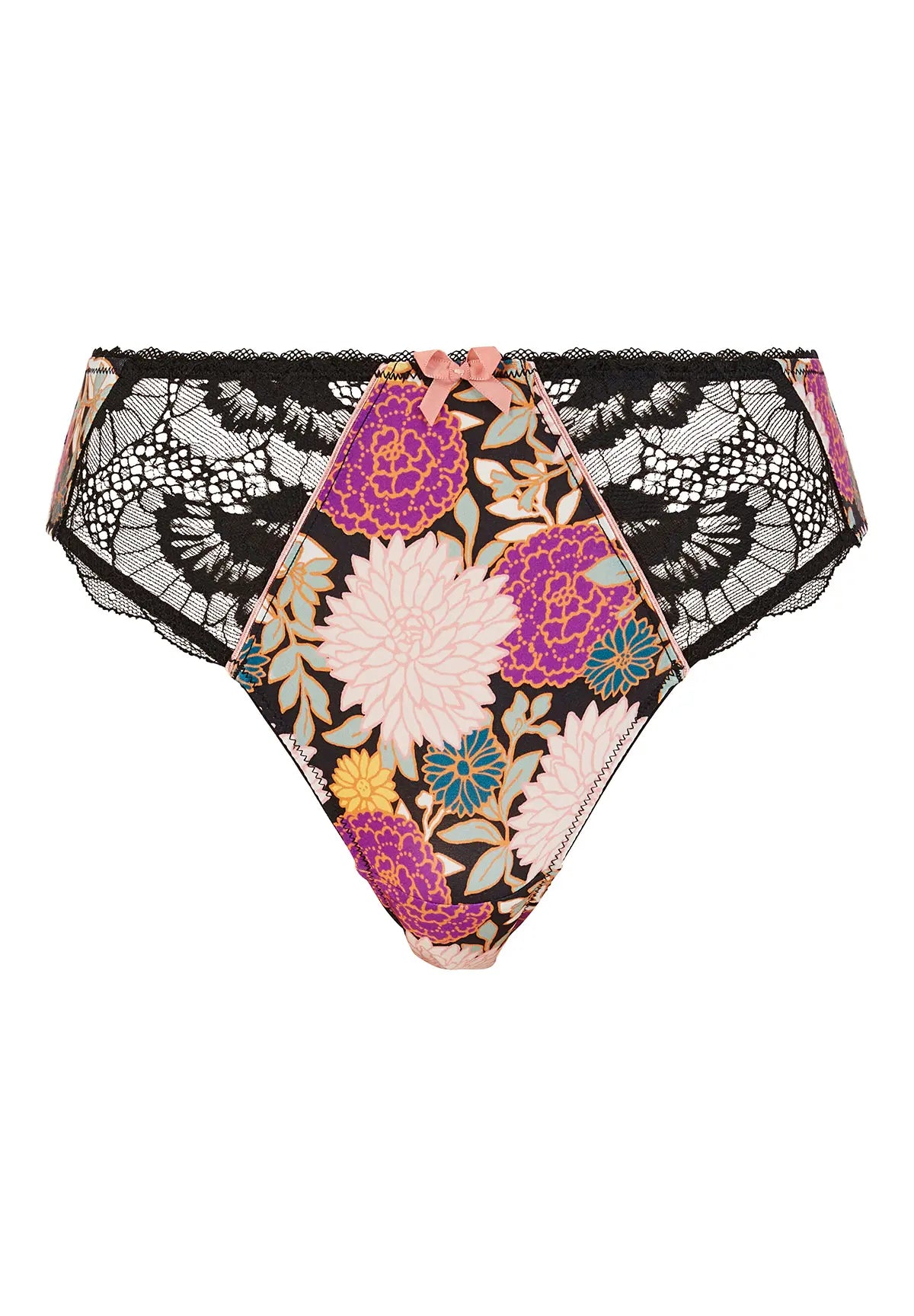 Aurélie Slip Donker Dahlia Print