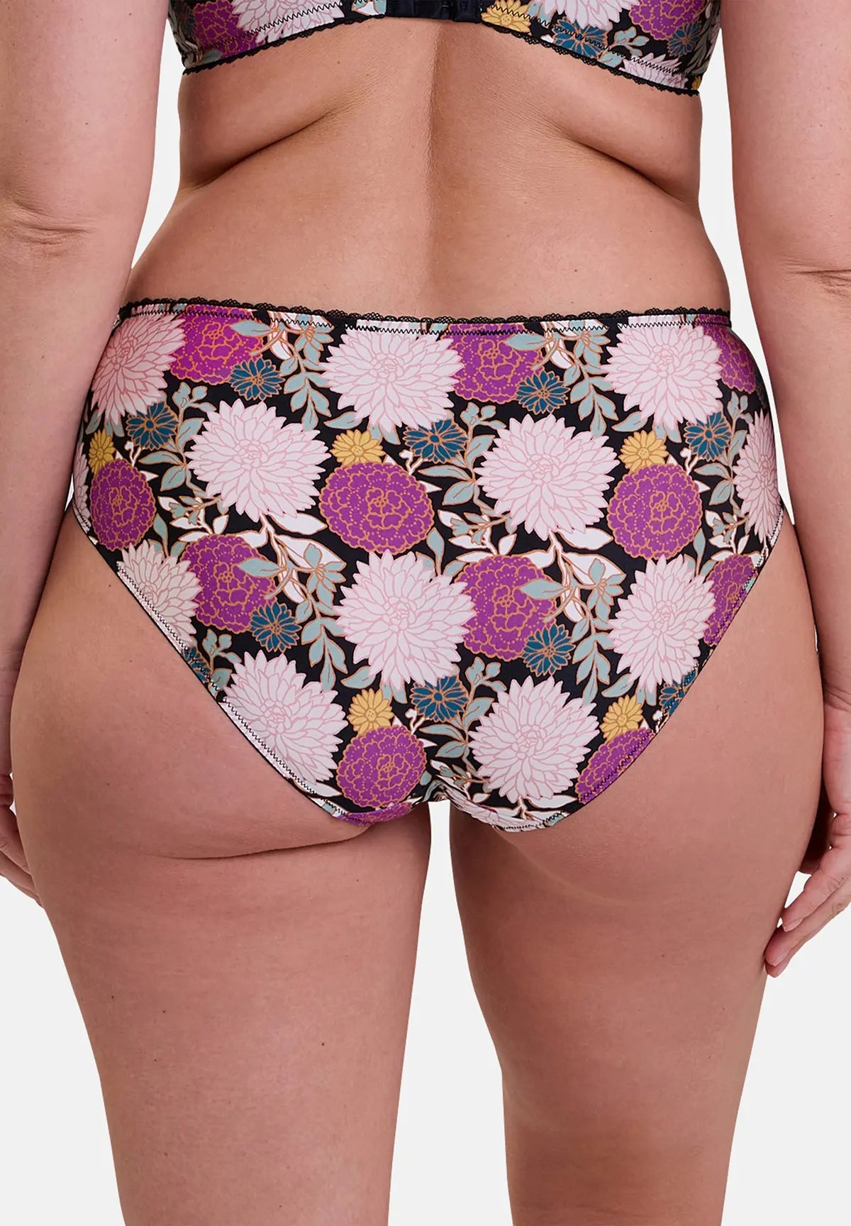 Aurélie Slip Donker Dahlia Print