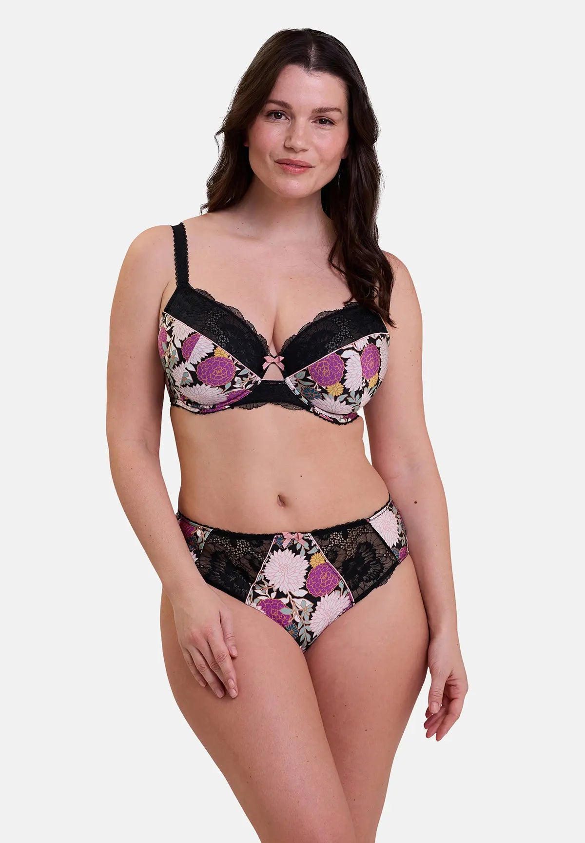 Aurélie Slip Donker Dahlia Print