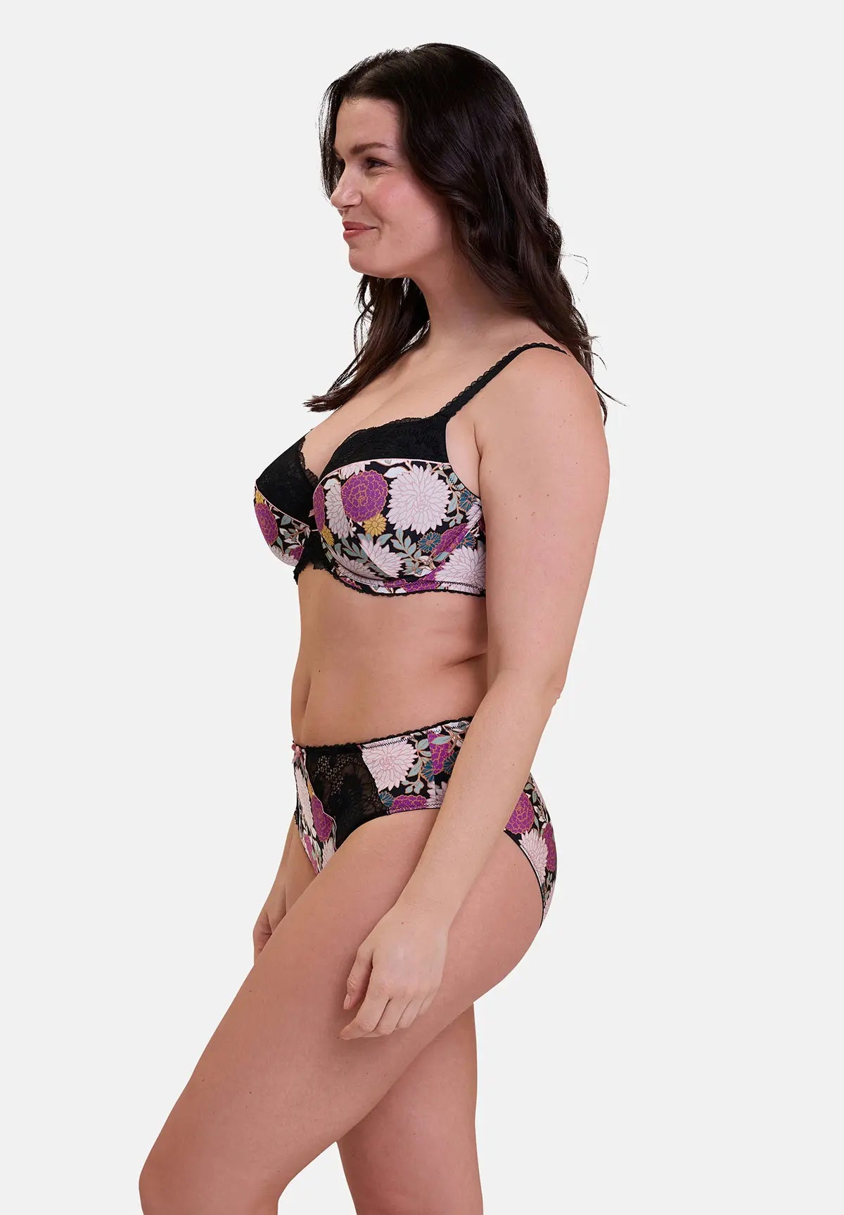 Aurélie Slip Donker Dahlia Print