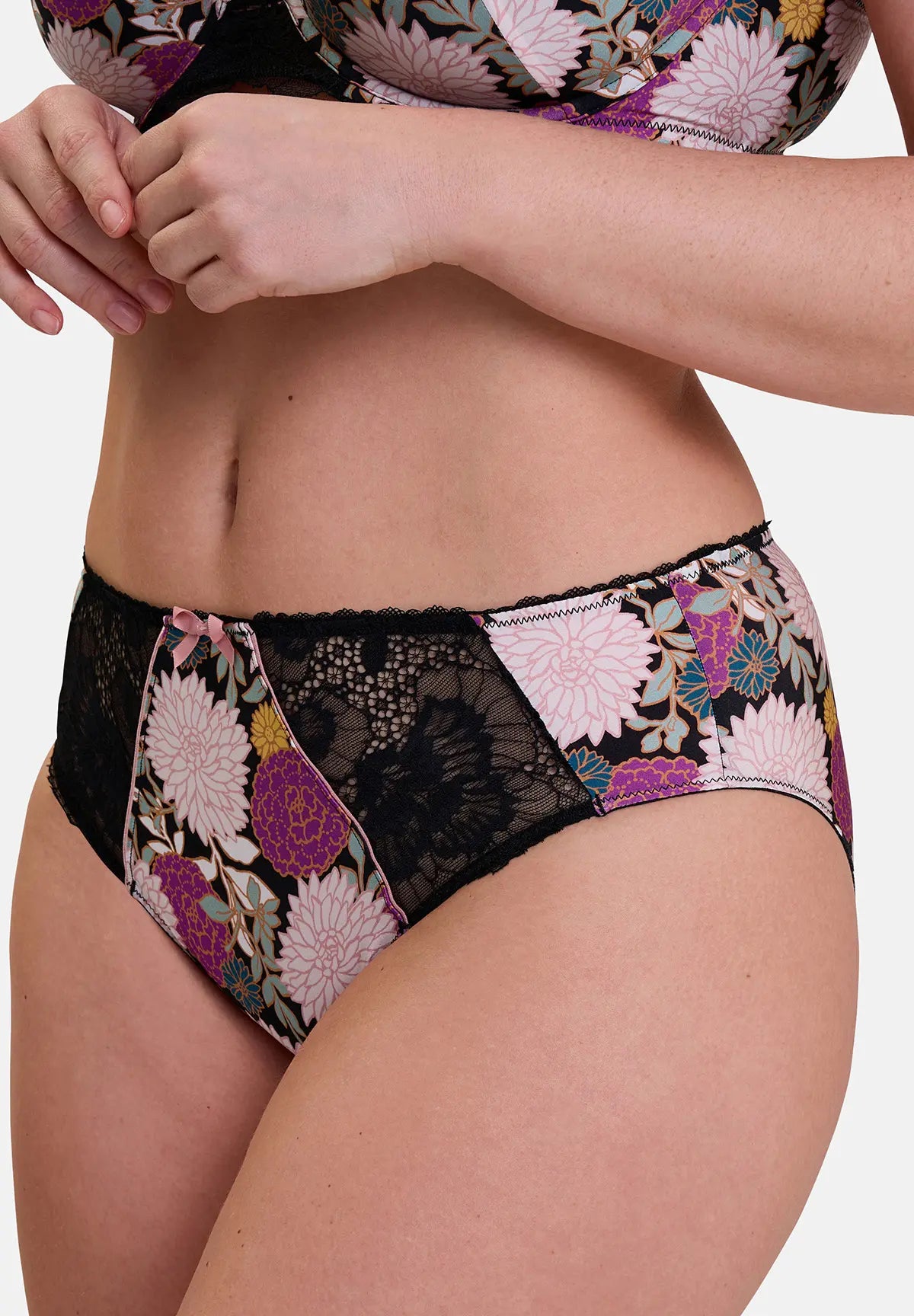 Aurélie Slip Donker Dahlia Print