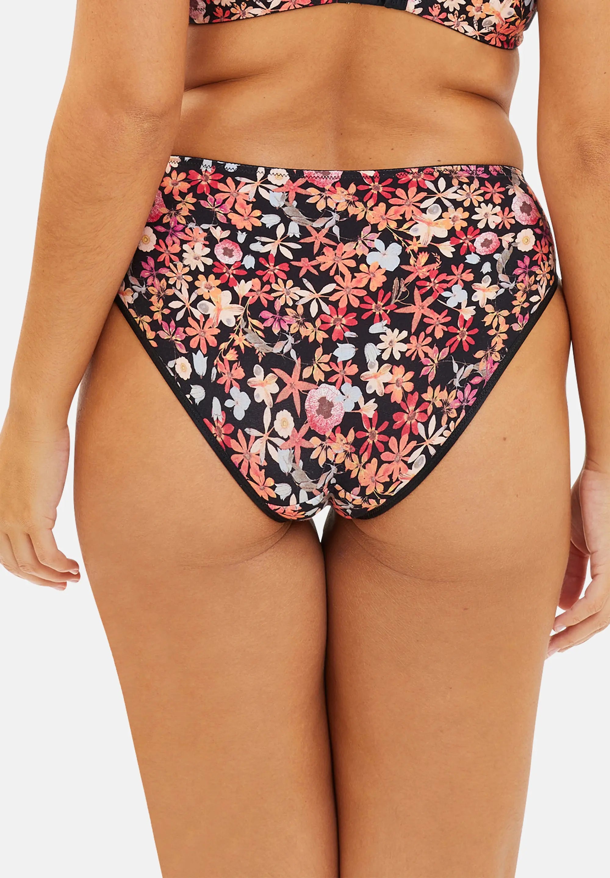 Slip pour femme à motif floral multicolore - de dos