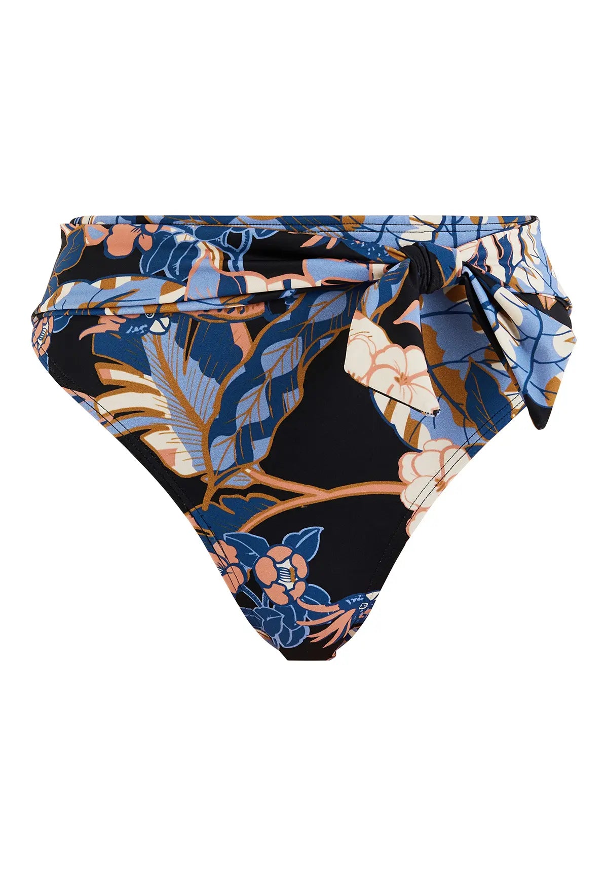 packshot slip de bain - imprimé exotique noir