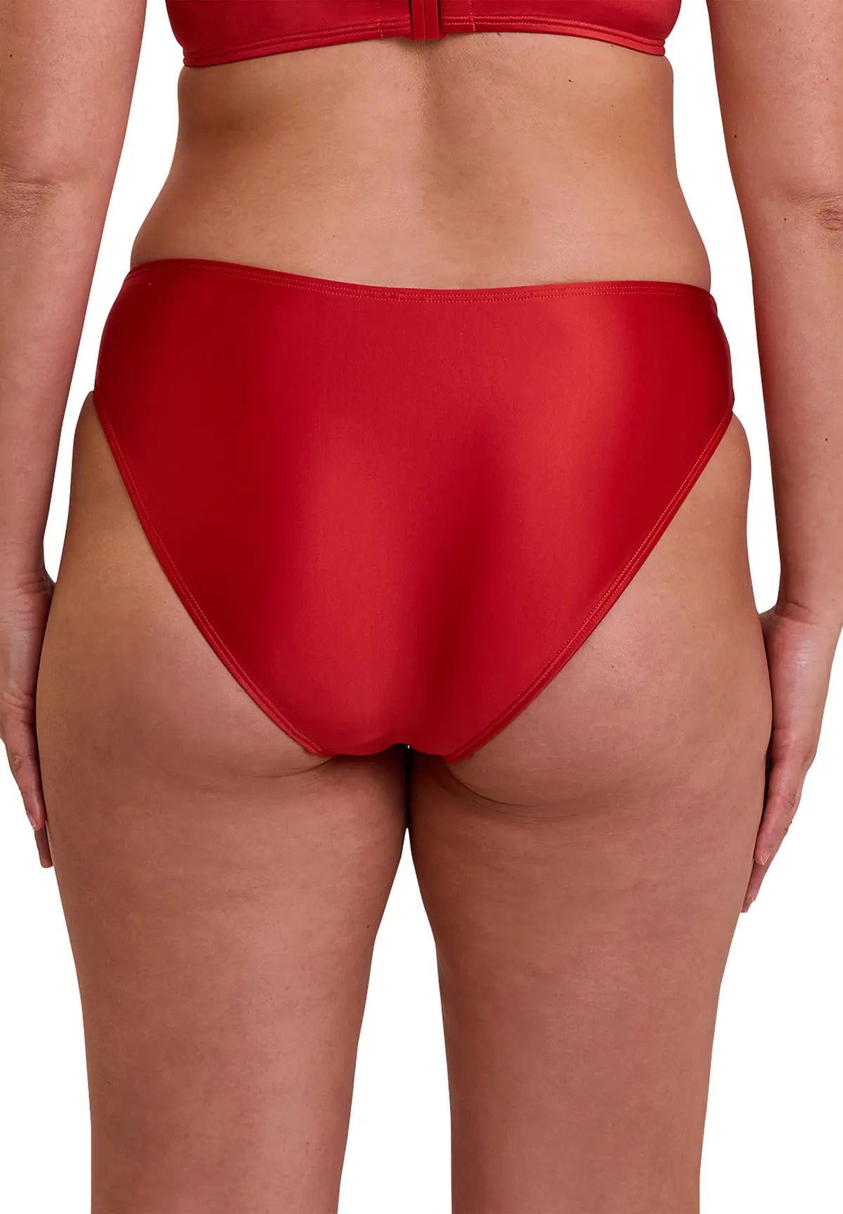 Slip de bain pour femme - couleur rouge - vu de dos