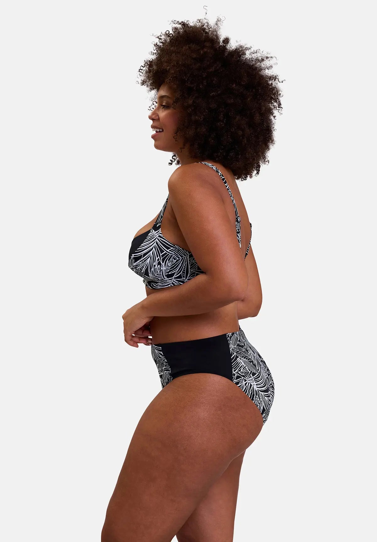 Slip de bain et haut de maillot pour femme - imprimé palmier - vu de côté