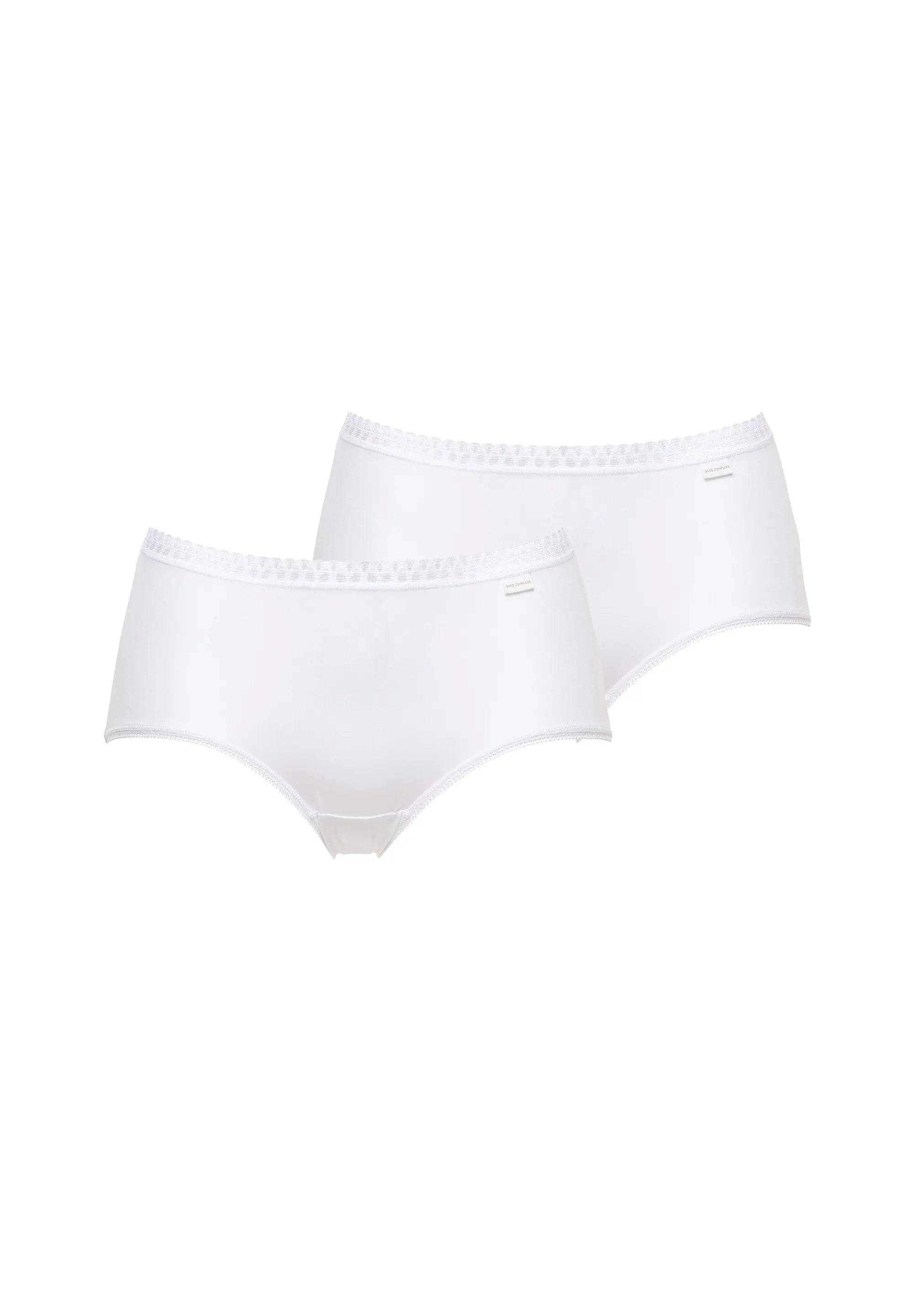 packshot lot de deux slips en coton blanc pour femme
