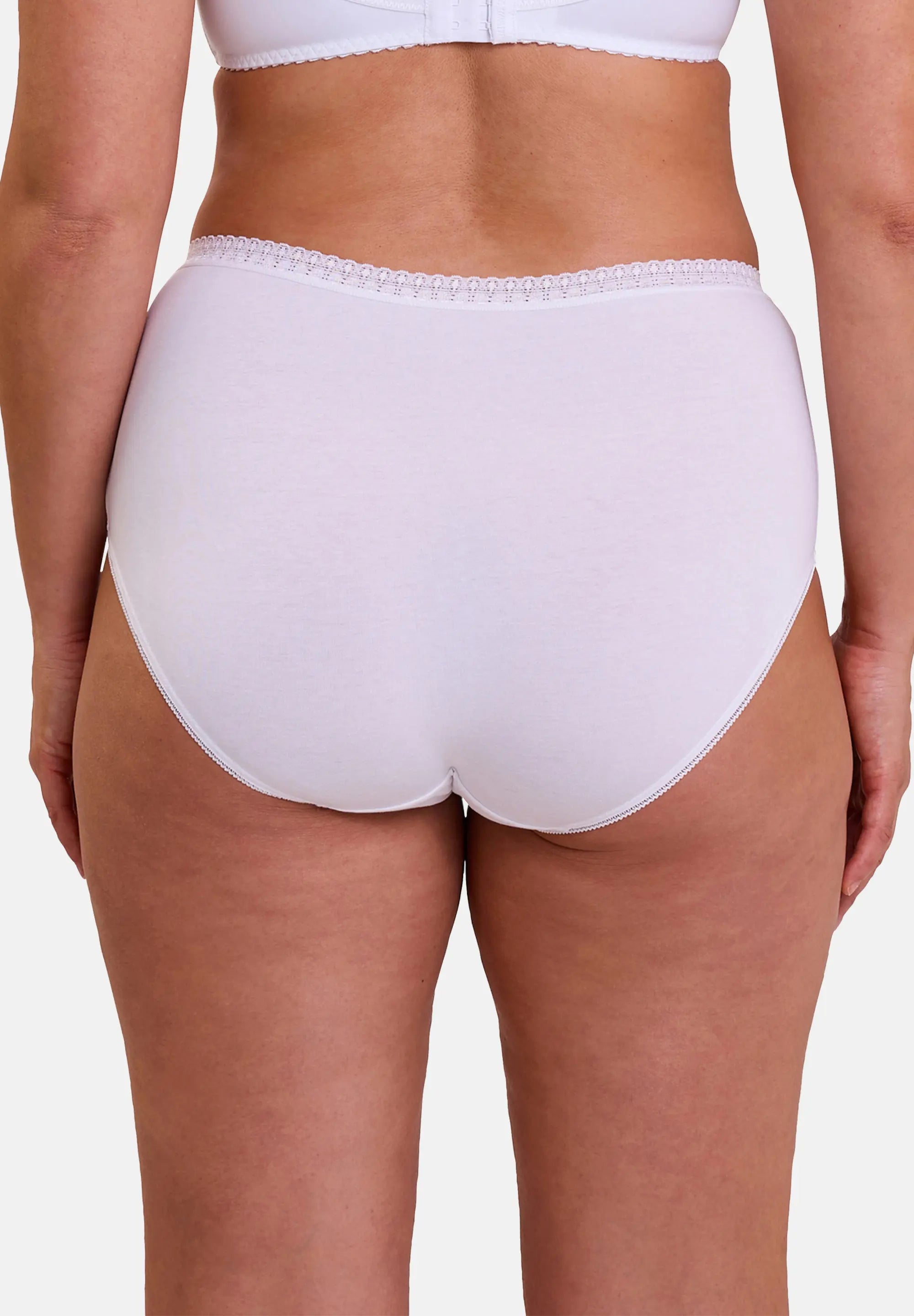 Slip en coton blanc pour femme - vu de dos