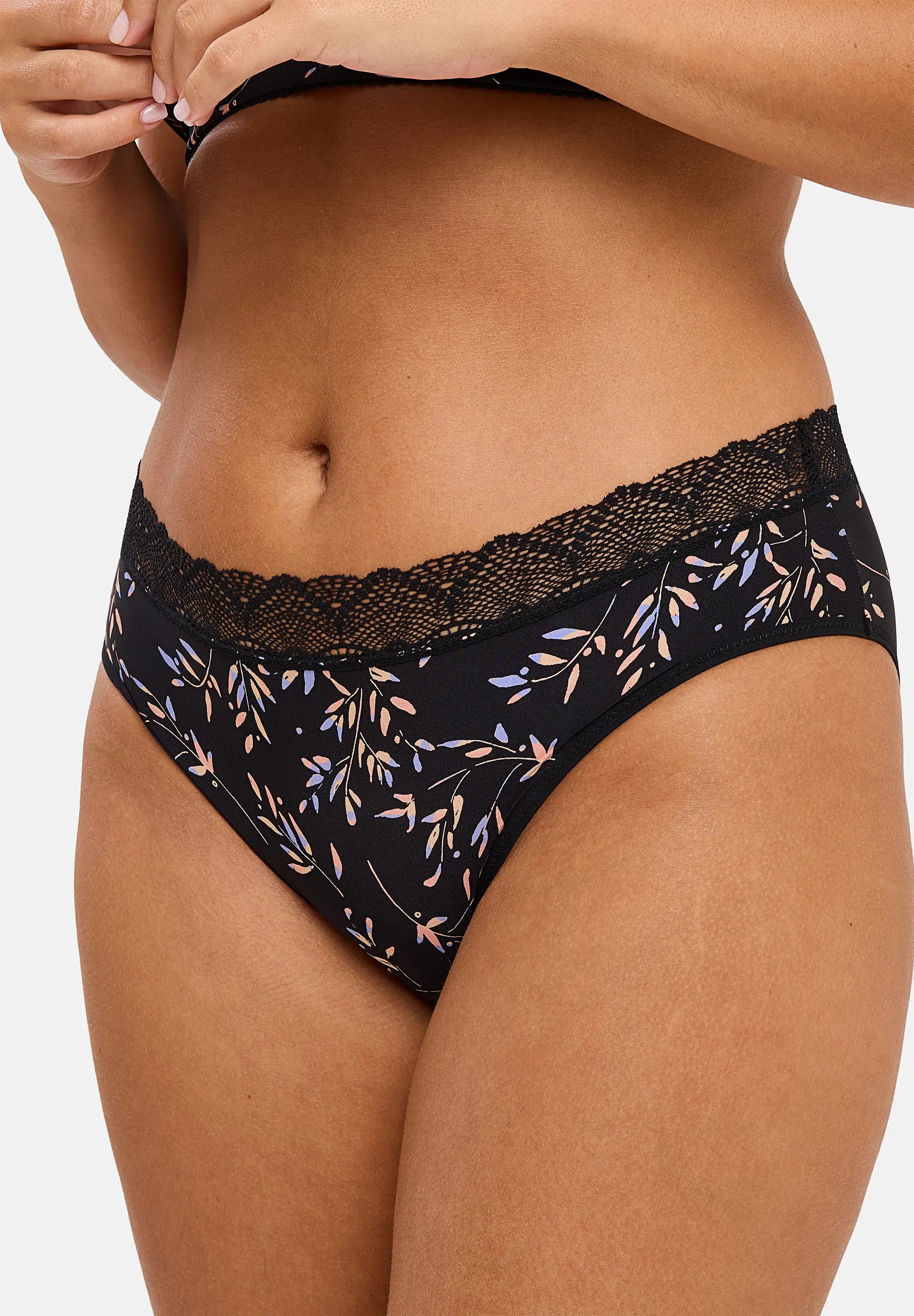 Slip Colline Stampate Foglie Scure