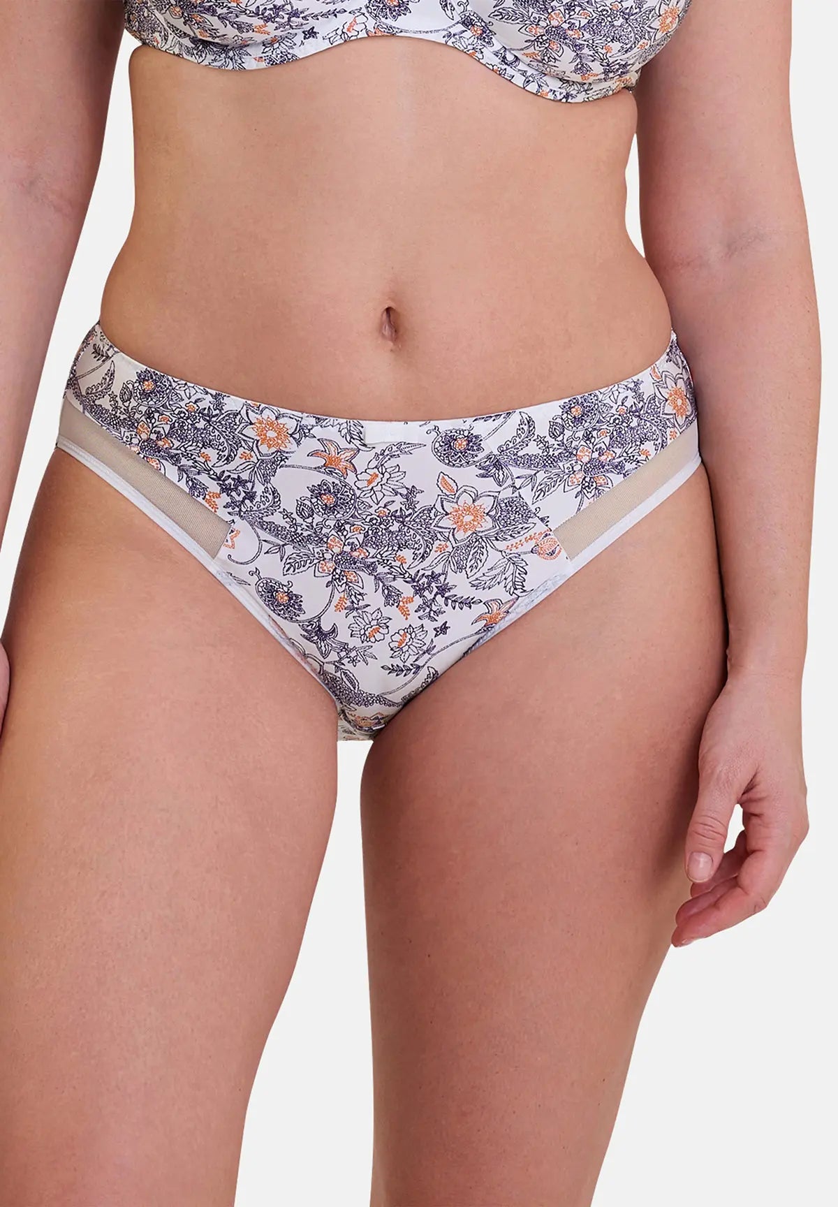 Slip Complice Paisley-Druck Brombeere und Mandarine