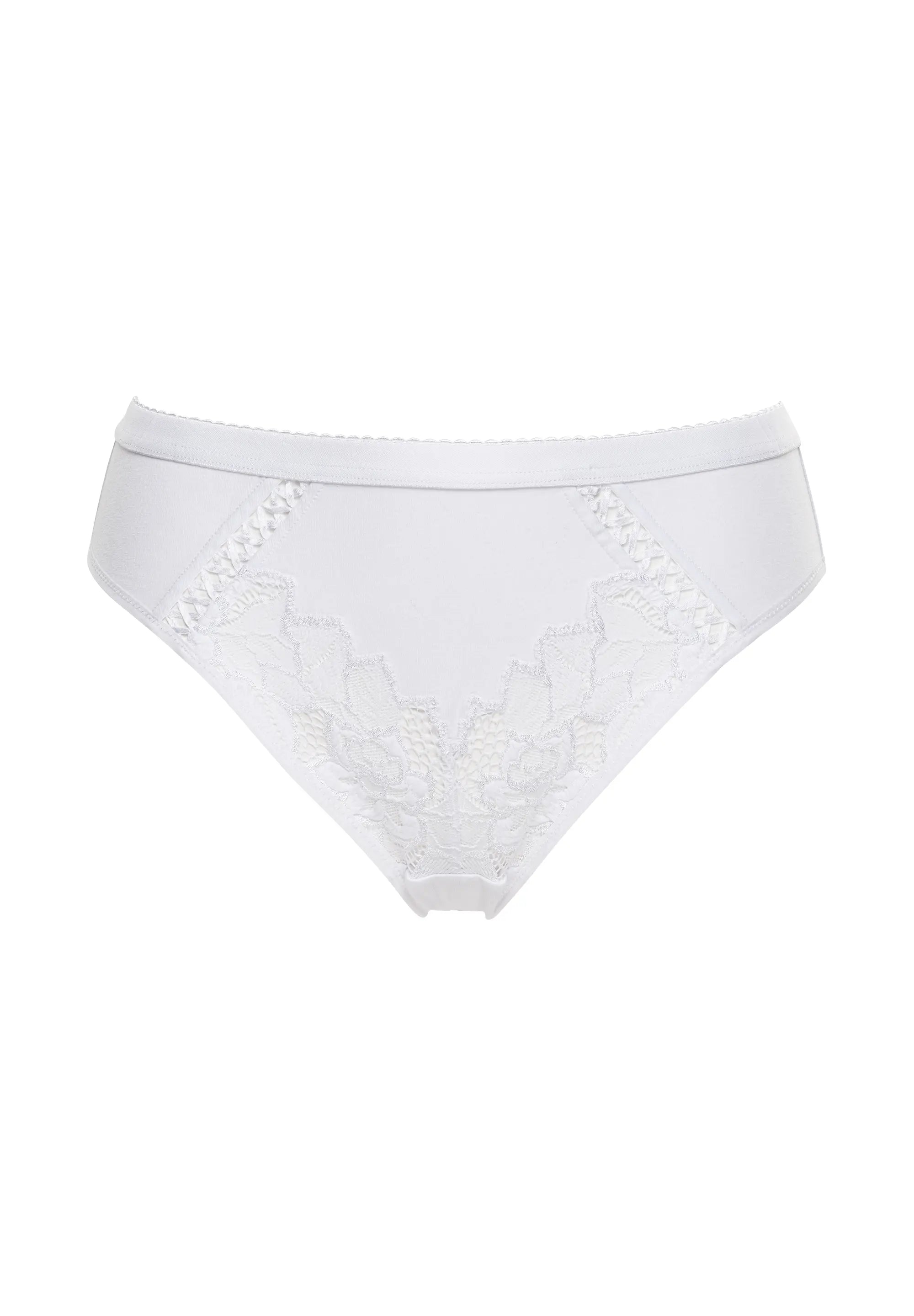 Packshot slip pour femme en coton - blanc