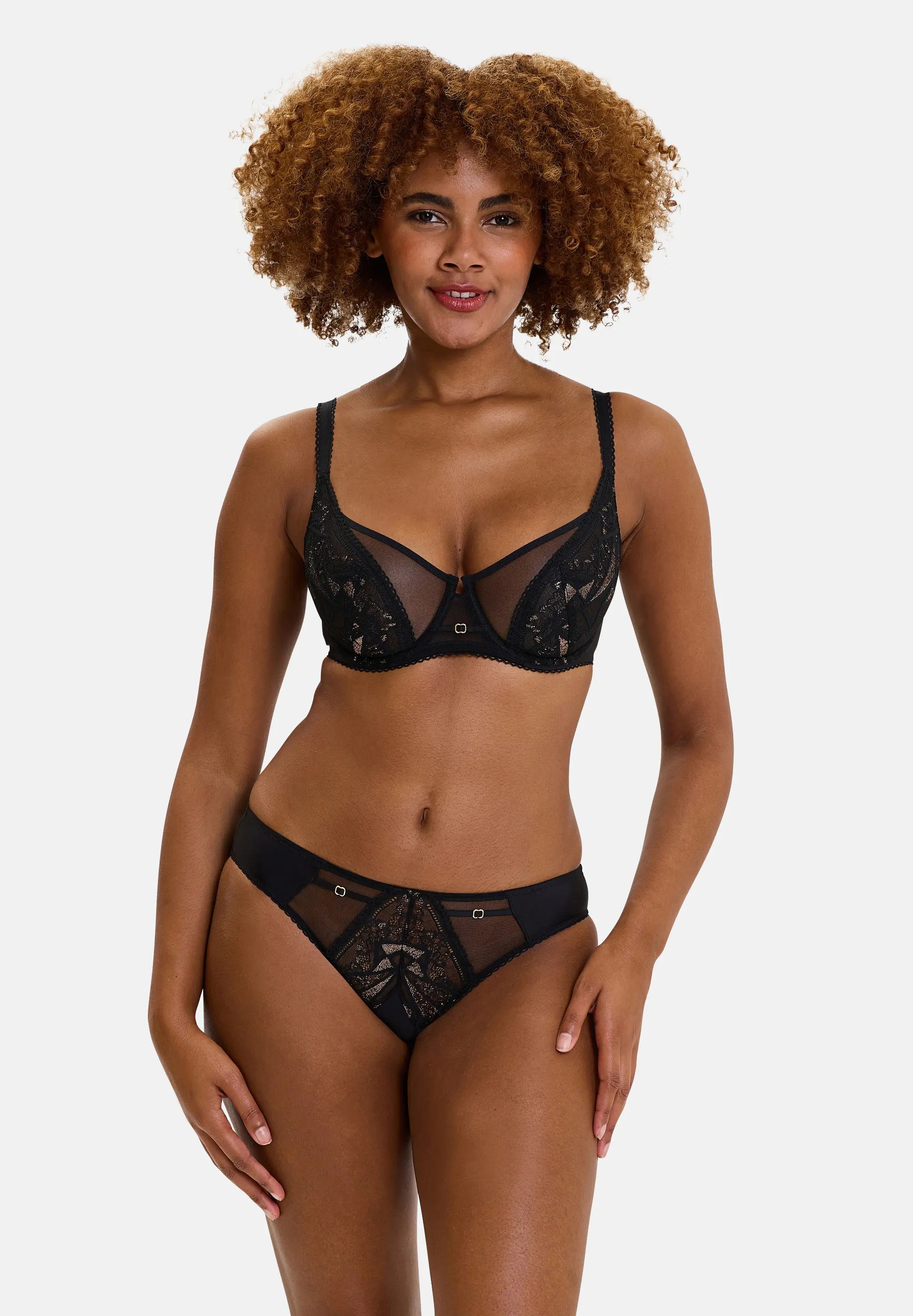 Ensemble Désiré noir avec culotte et slip