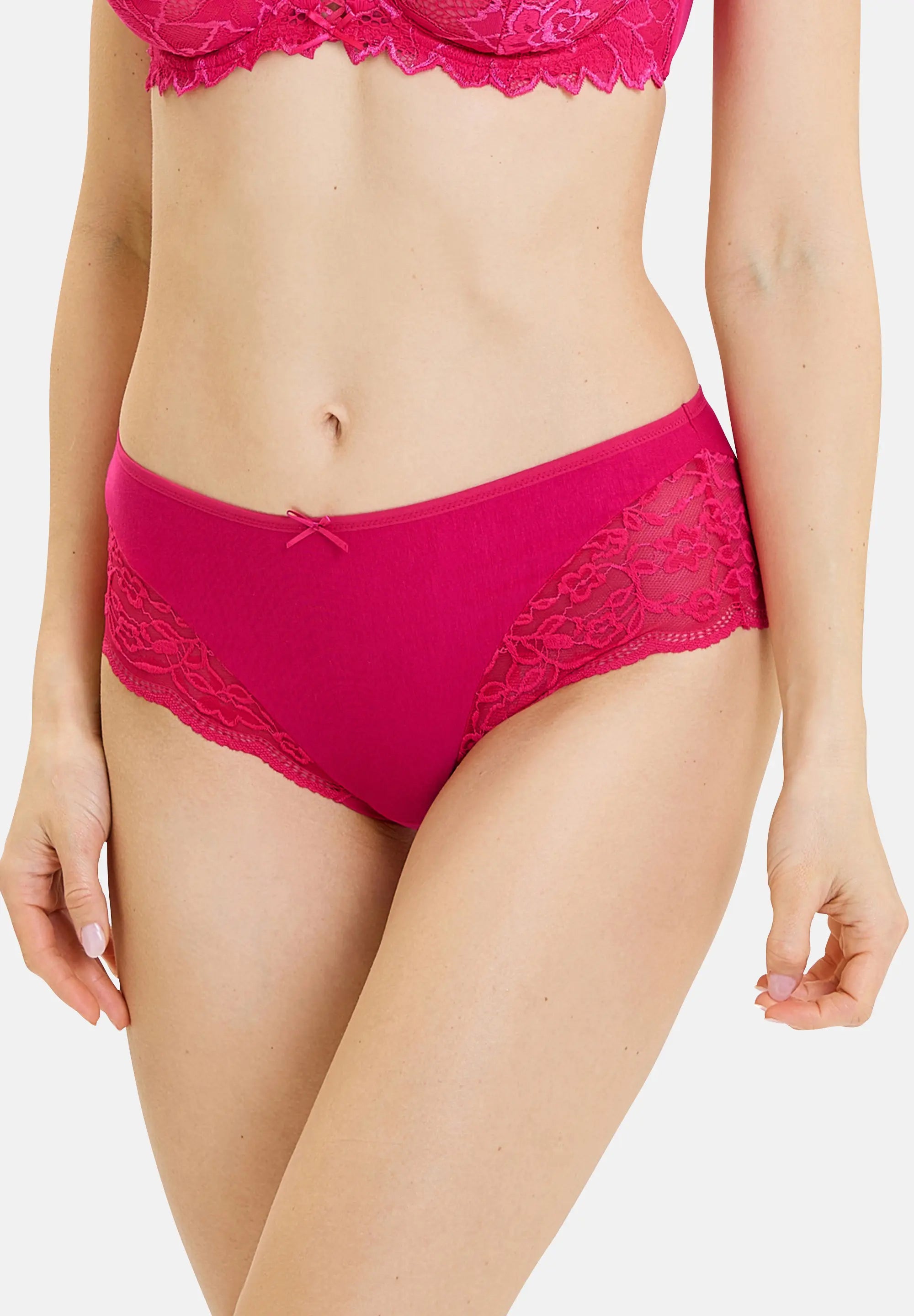 Lot de 2 slips midi Duo Douceur Coton Blanc & Rose