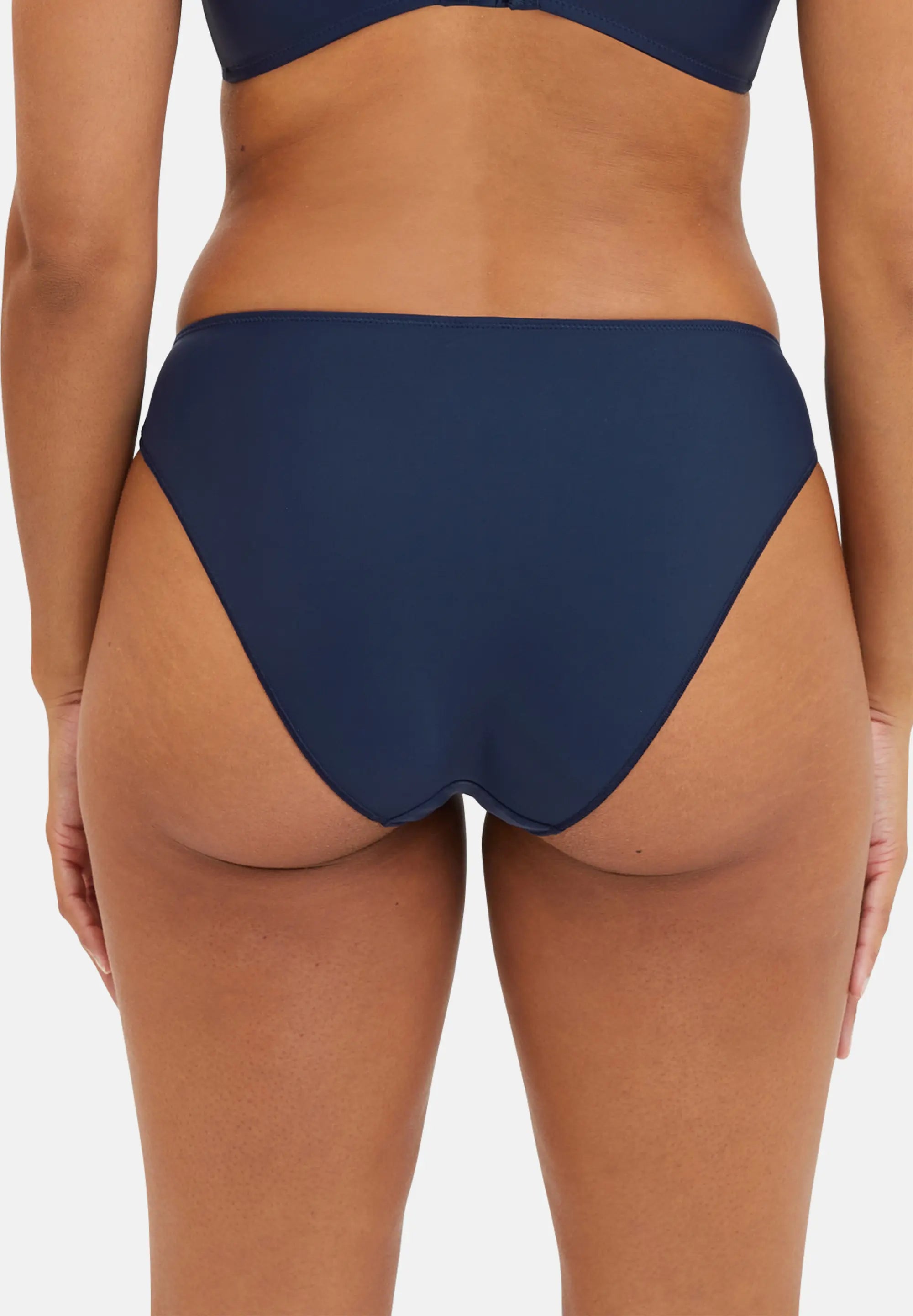 Slip avec broderie pour femme - bleu - de dos