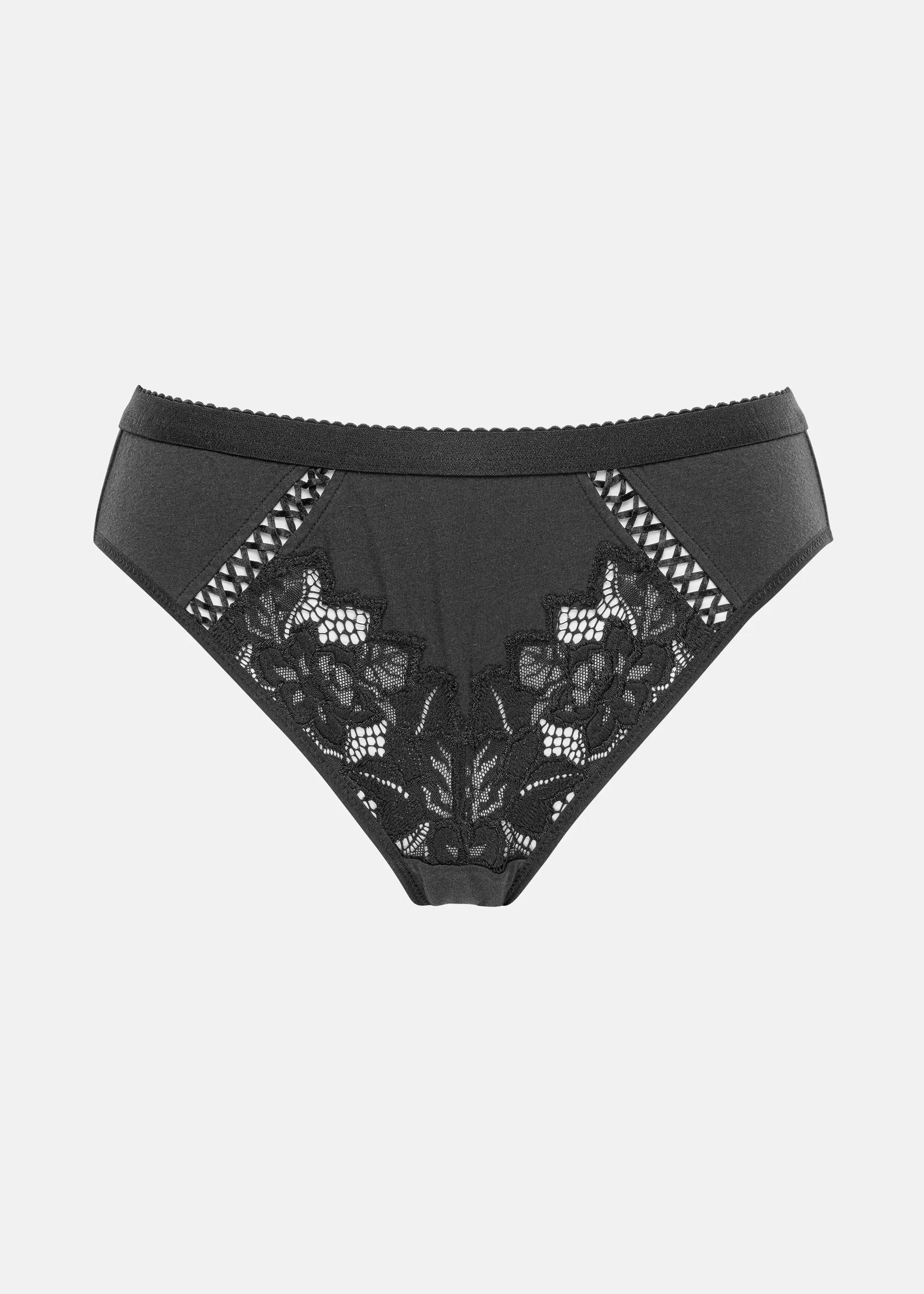 slip pour femme noir en grand plan
