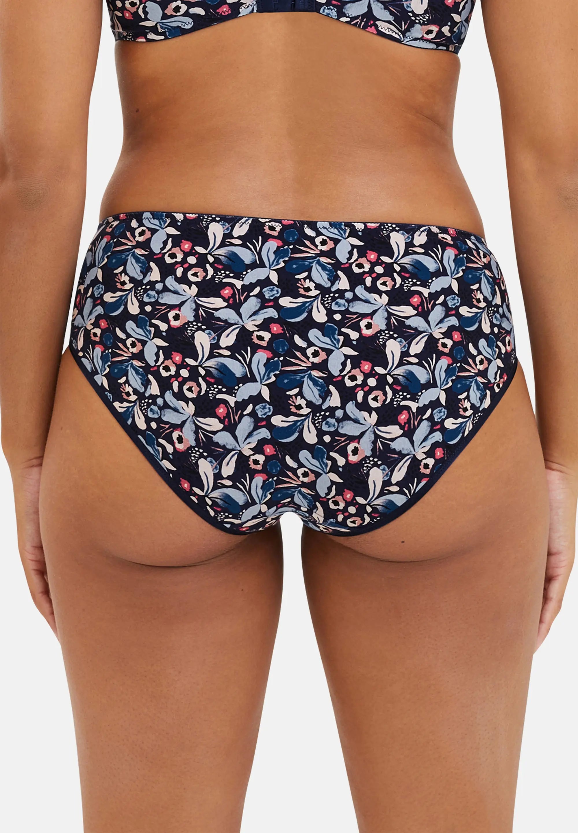 Slip mit Blumenprint in Flora Blau und Hellrosa