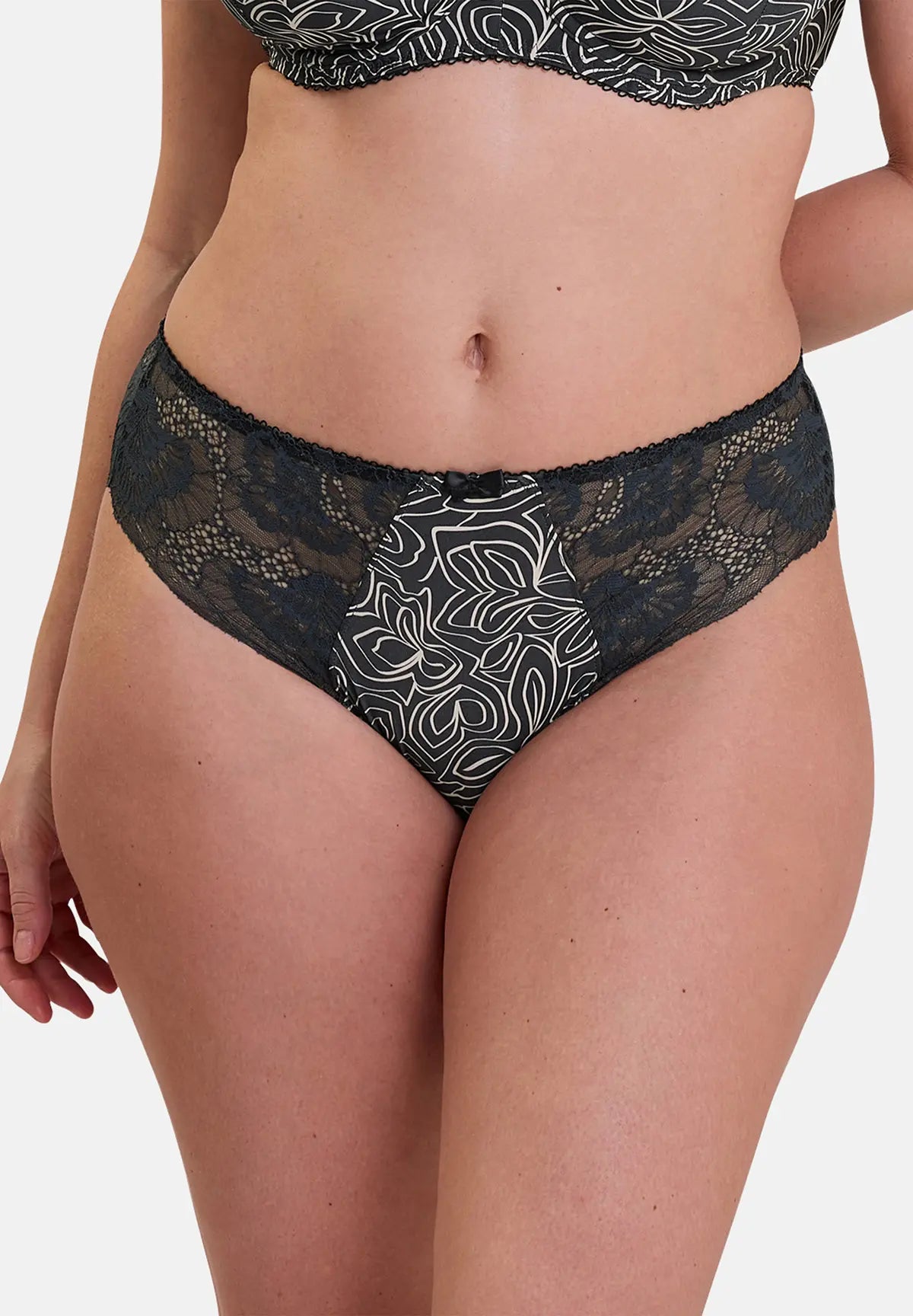 Slip Hélène Grafischer Druck Anthrazit