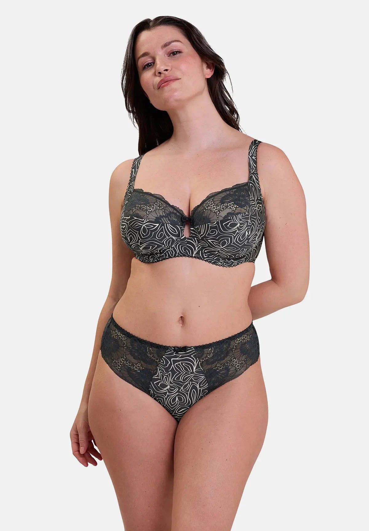 Soutien-gorge emboîtant Hélène Imprimé Graphique Anthracite