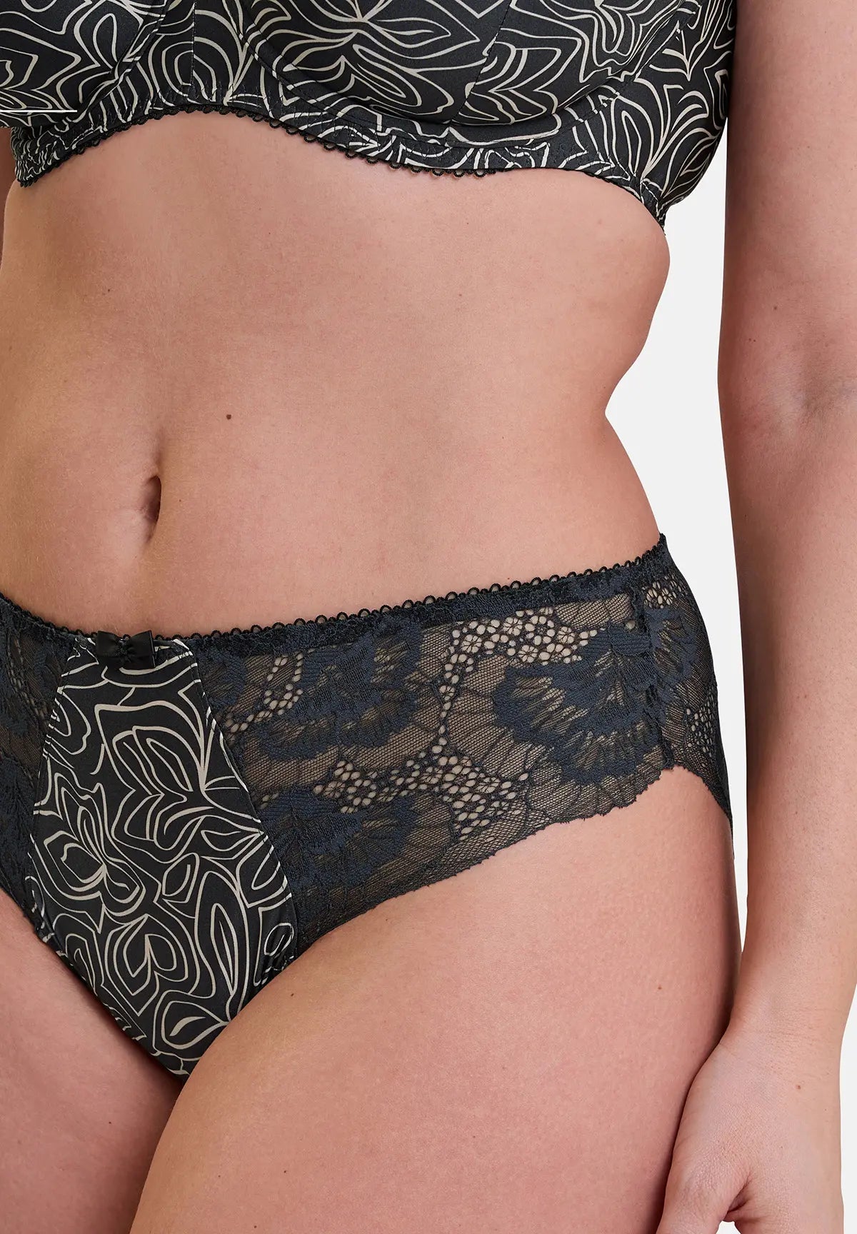 Slip Hélène Grafischer Druck Anthrazit