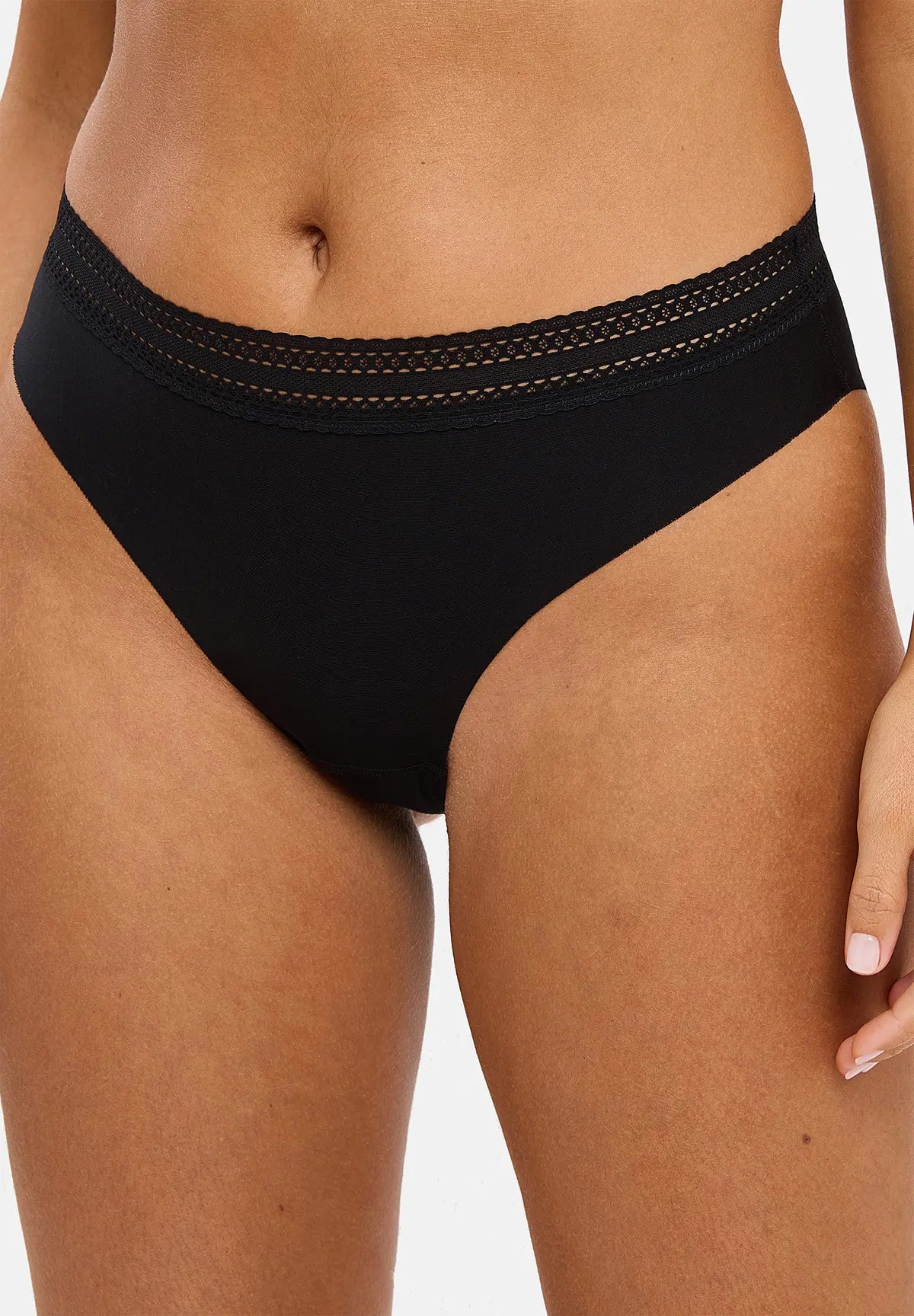 2er - Set Slip Invisible Coton Schwarz