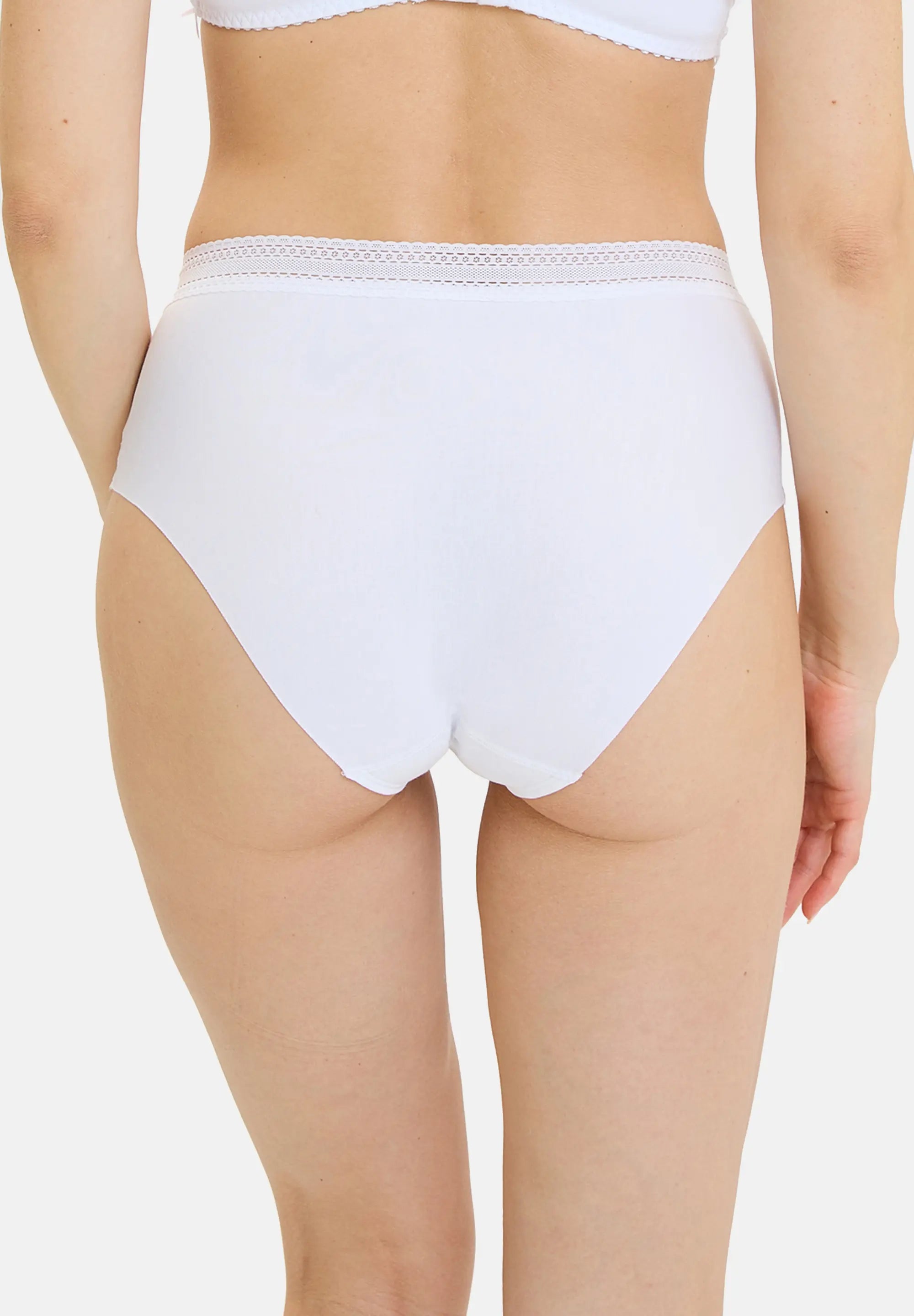 Lot de 2 culottes Invisible Coton Rose Pivoine d'Argent & Blanc