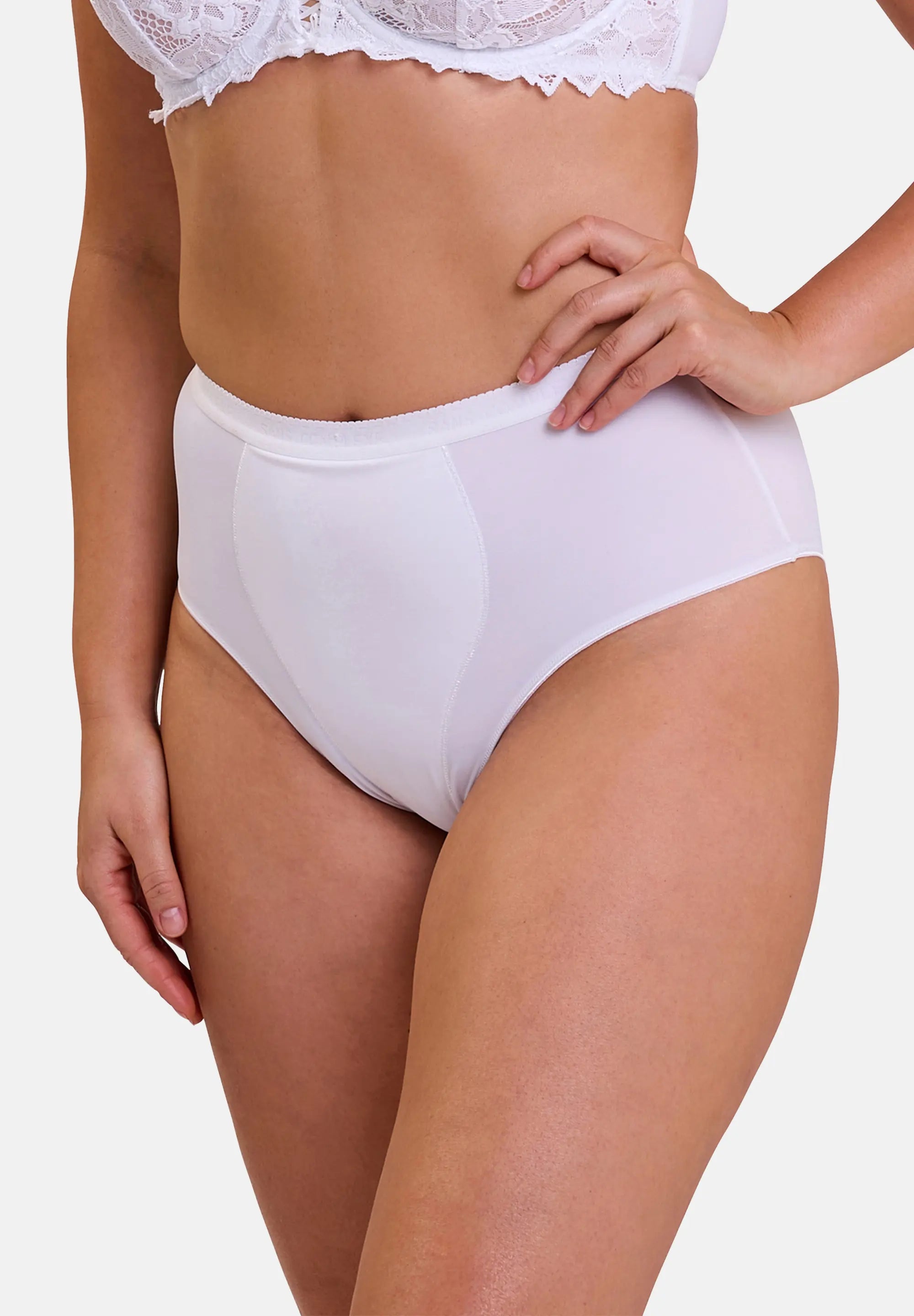 Slip gainant taille haute blanc - pour femme