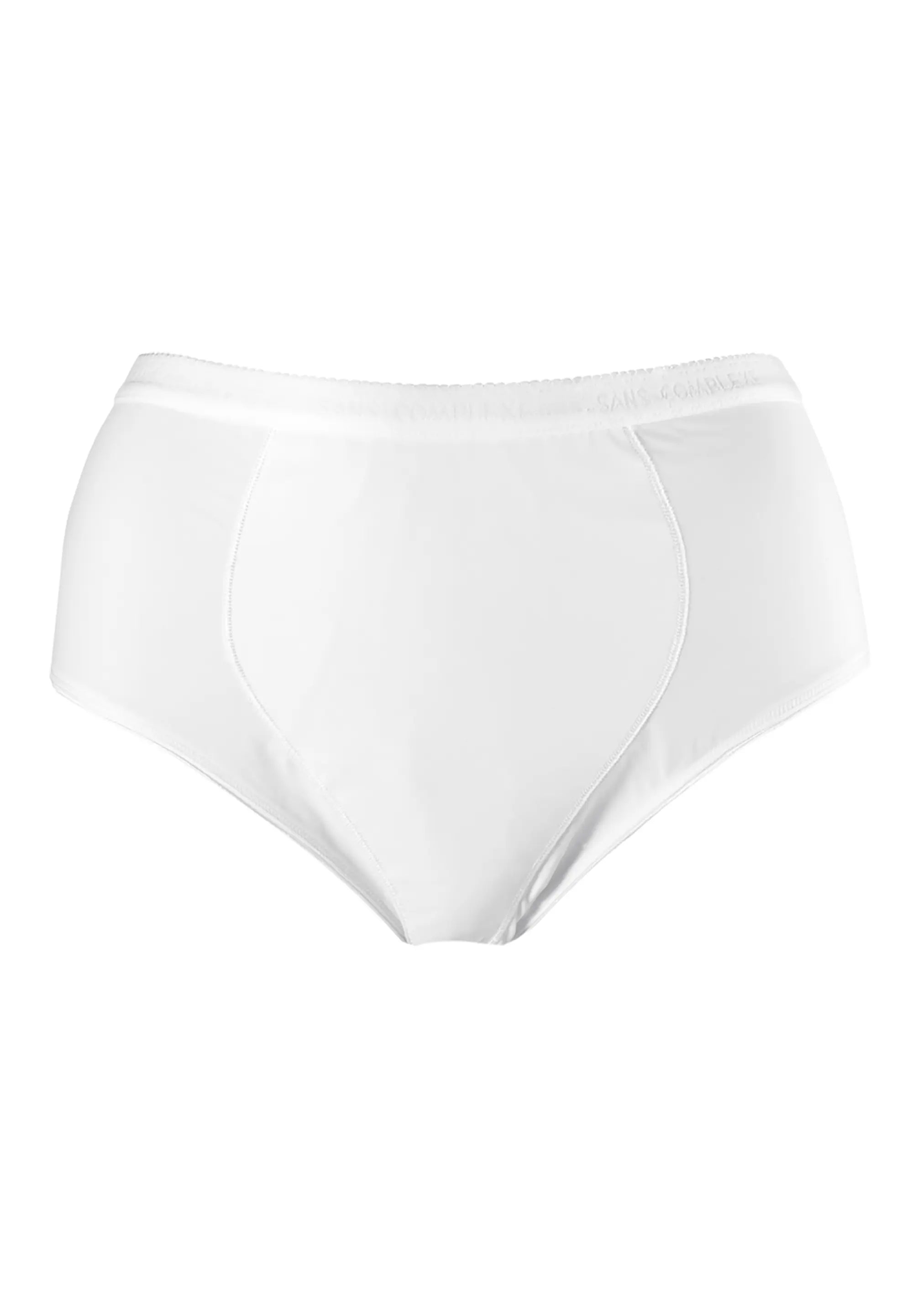 Packshot slip gainant taille haute blanc pour femme