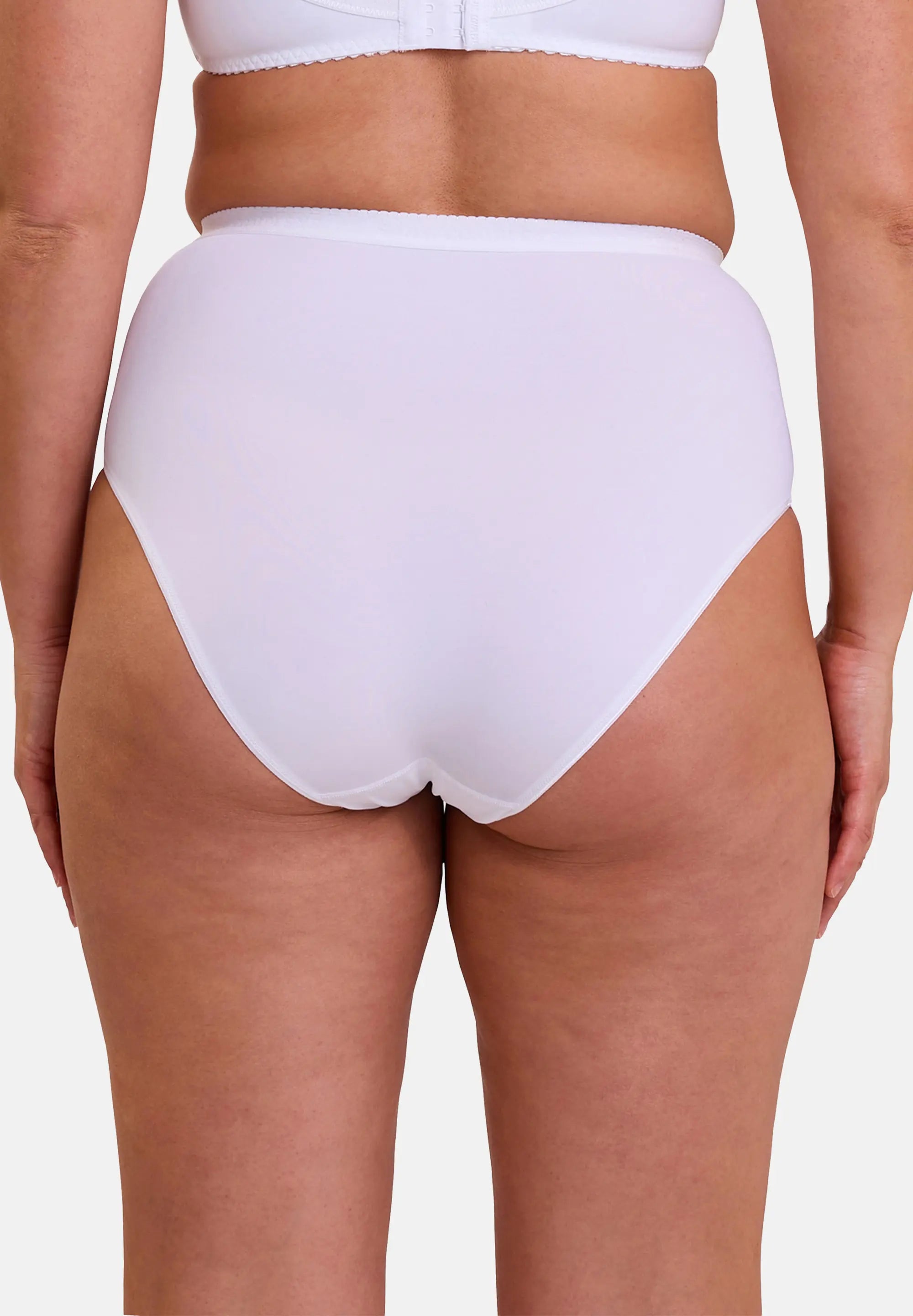 Slip gainant taille haute blanc - pour femme - de dos