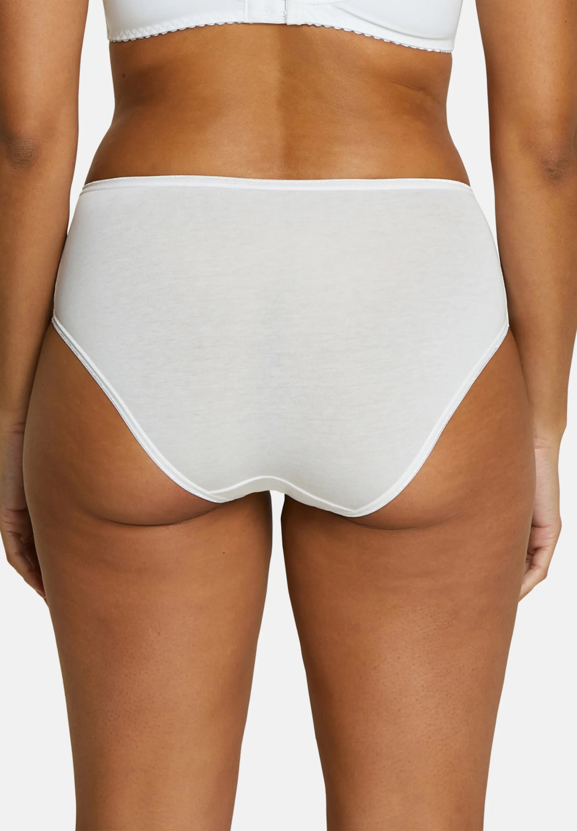 Slip pour Femme en coton - Blanc - de dos
