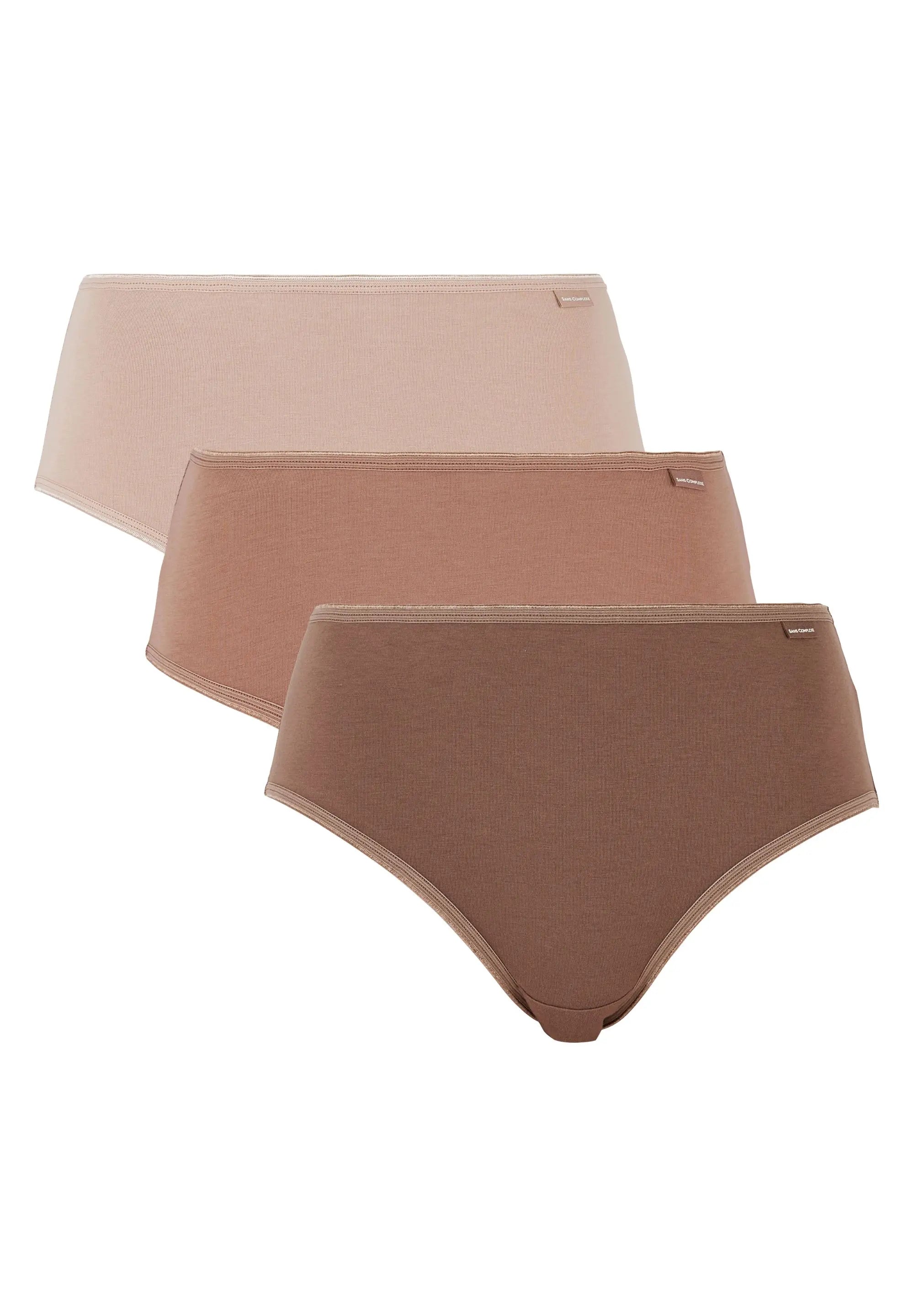 Set van 3 - Slip Simplement Coton Bruin+Mocha+Blush Beige
