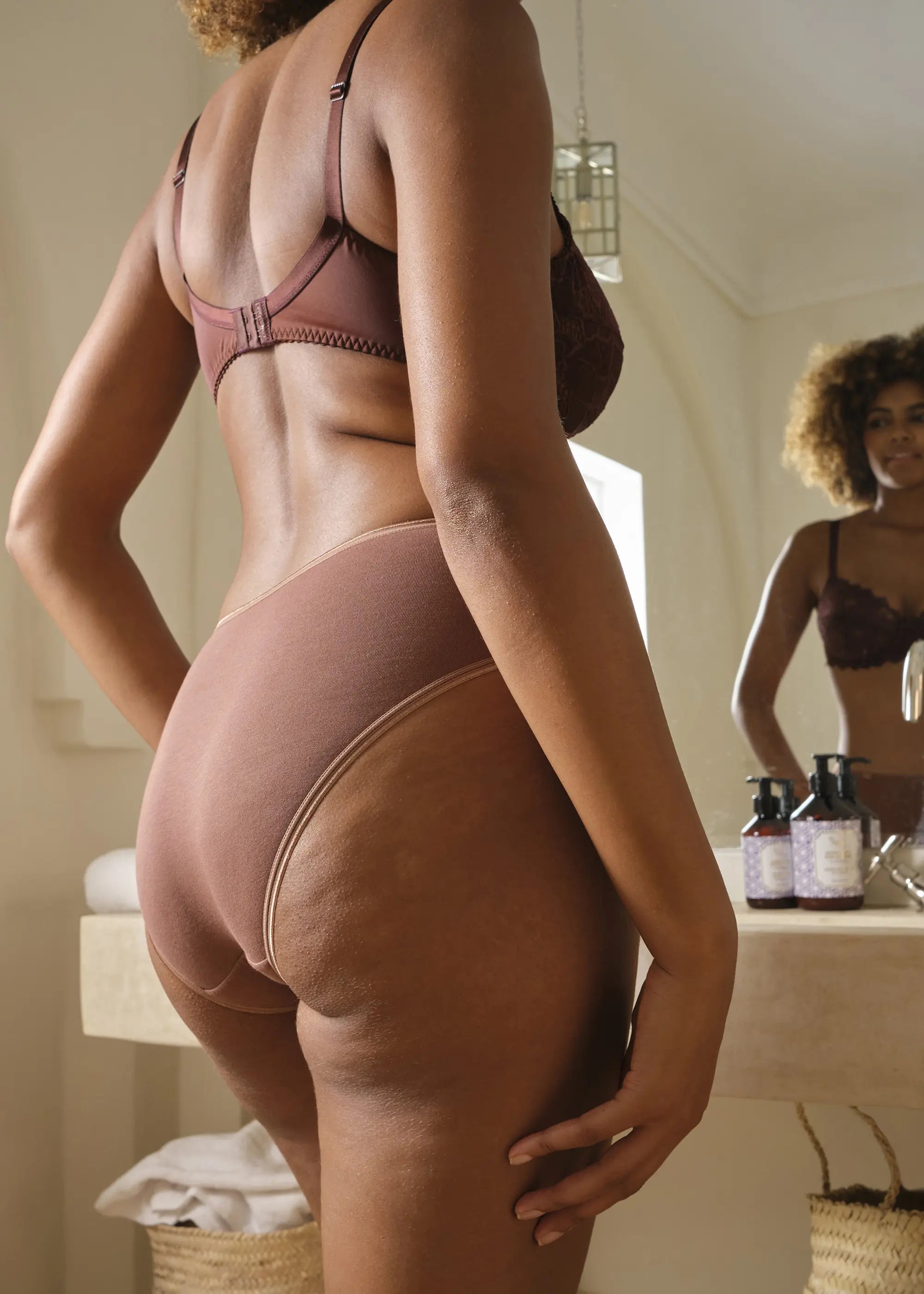 Set van 3 - Slip Simplement Coton Bruin+Mocha+Blush Beige