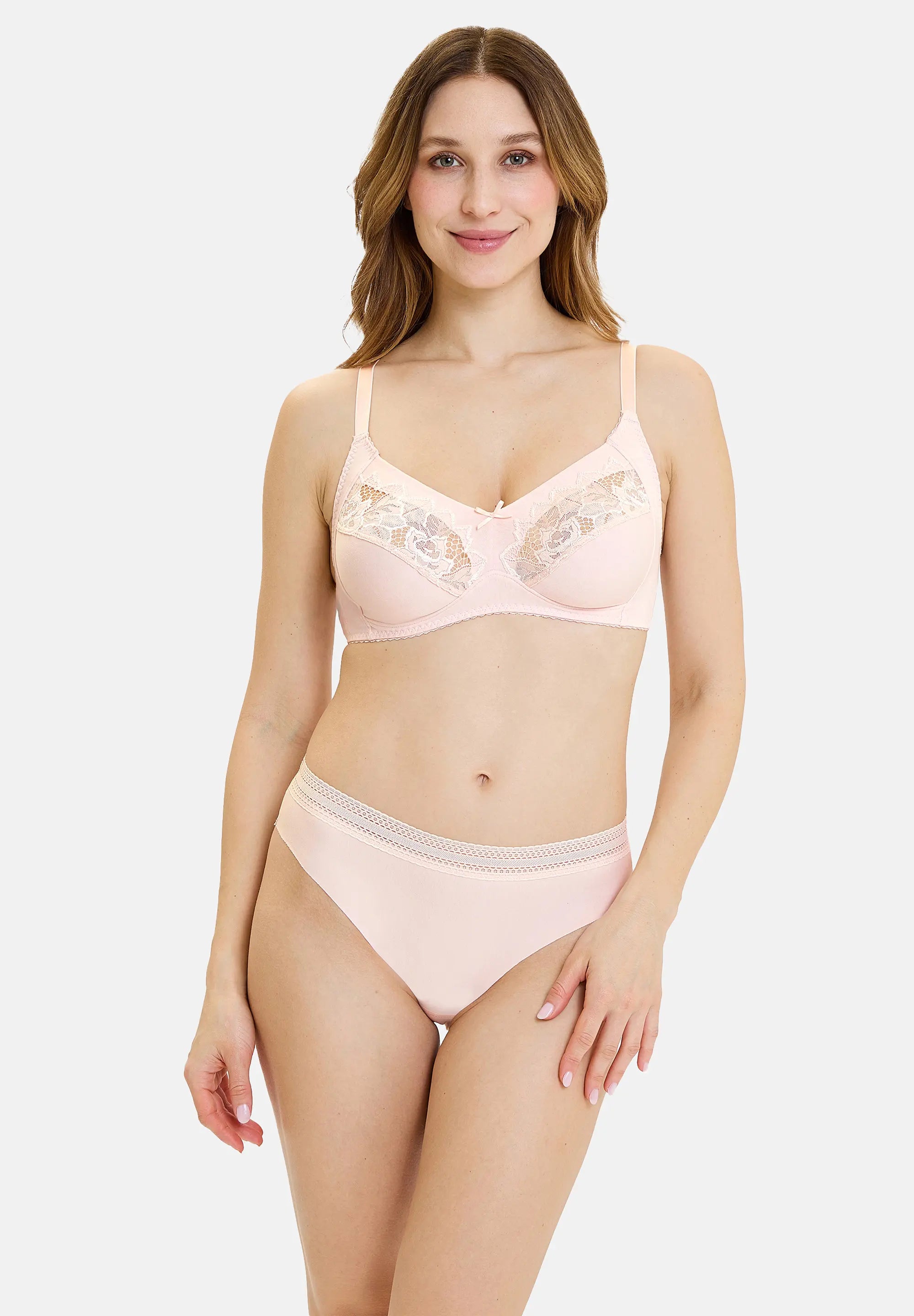 Volle Cup BH zonder beugels Coton Plus Coton d'Arum Zilverenpioenroosroze