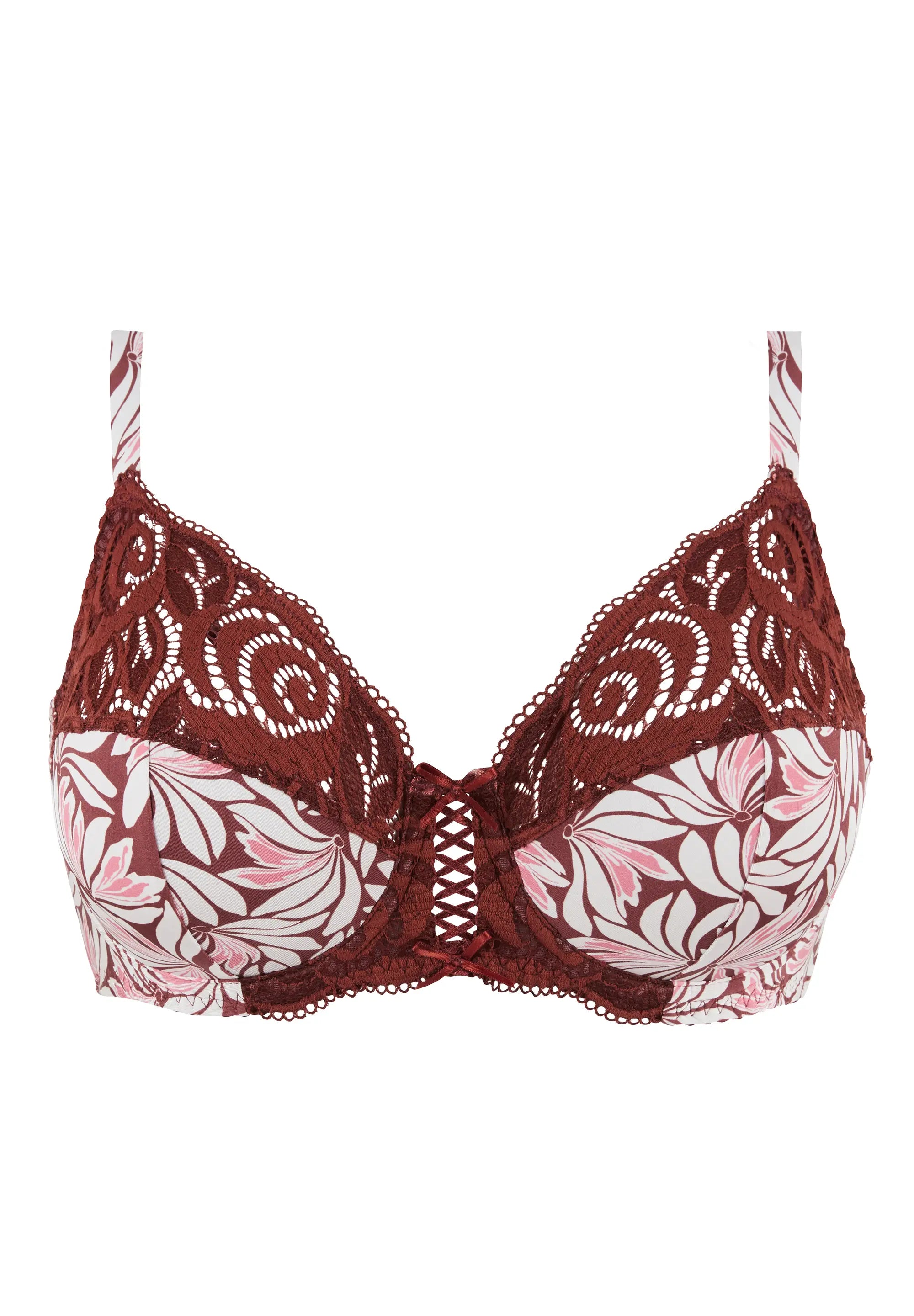 Soutien-gorge emboîtant Amélie Print Imprimé Floral Rouge Cabernet