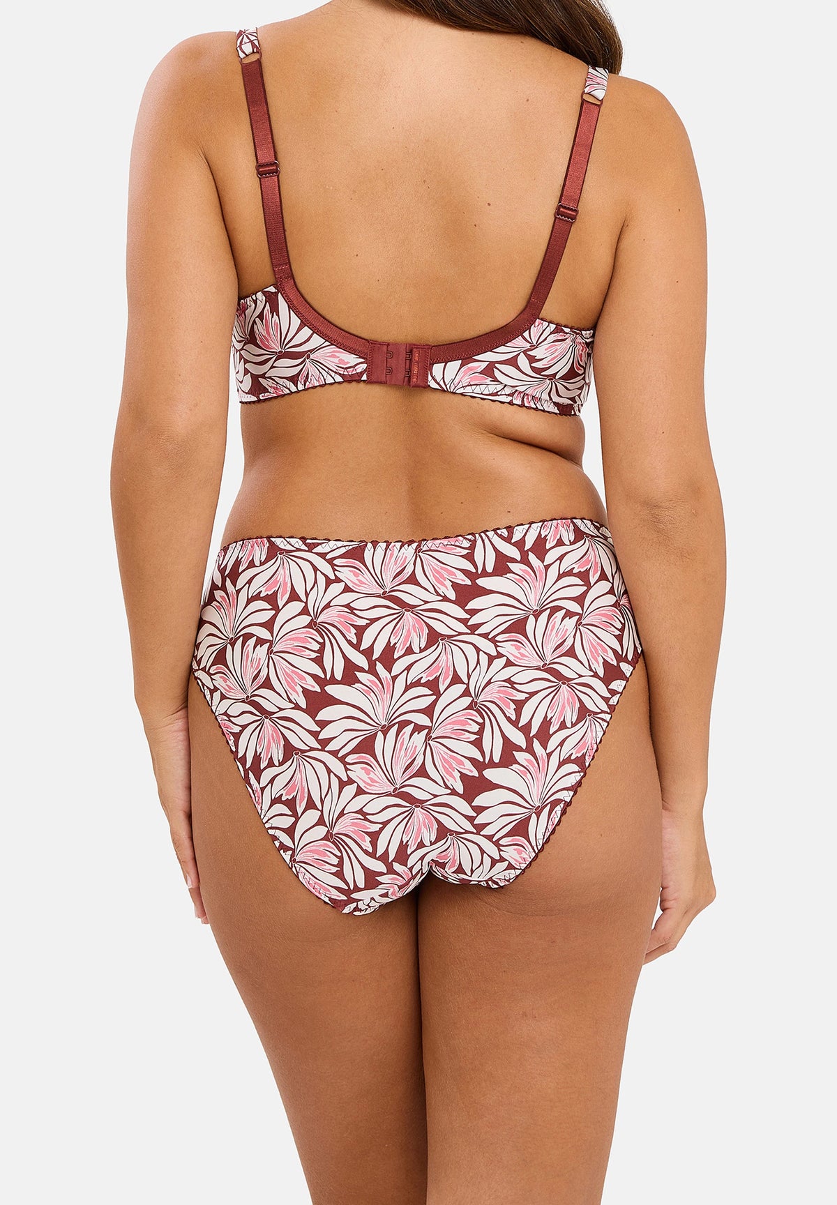 Mannequin portant Soutien-gorge emboîtant Amélie Print Imprimé Floral Rouge Cabernet