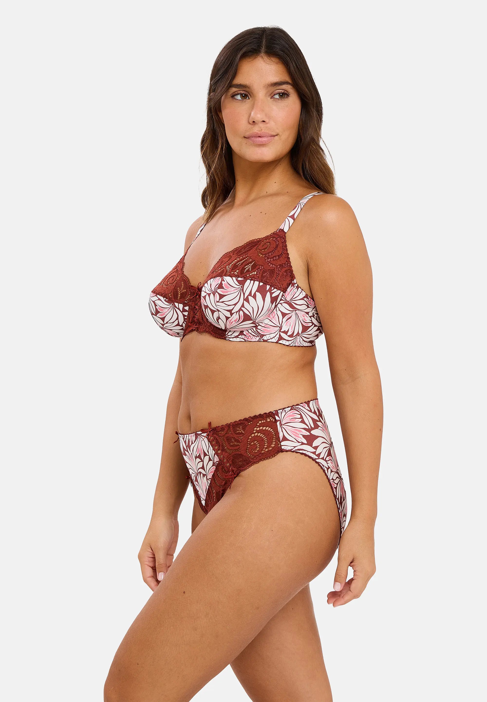 Soutien-gorge emboîtant Amélie Print Imprimé Floral Rouge Cabernet