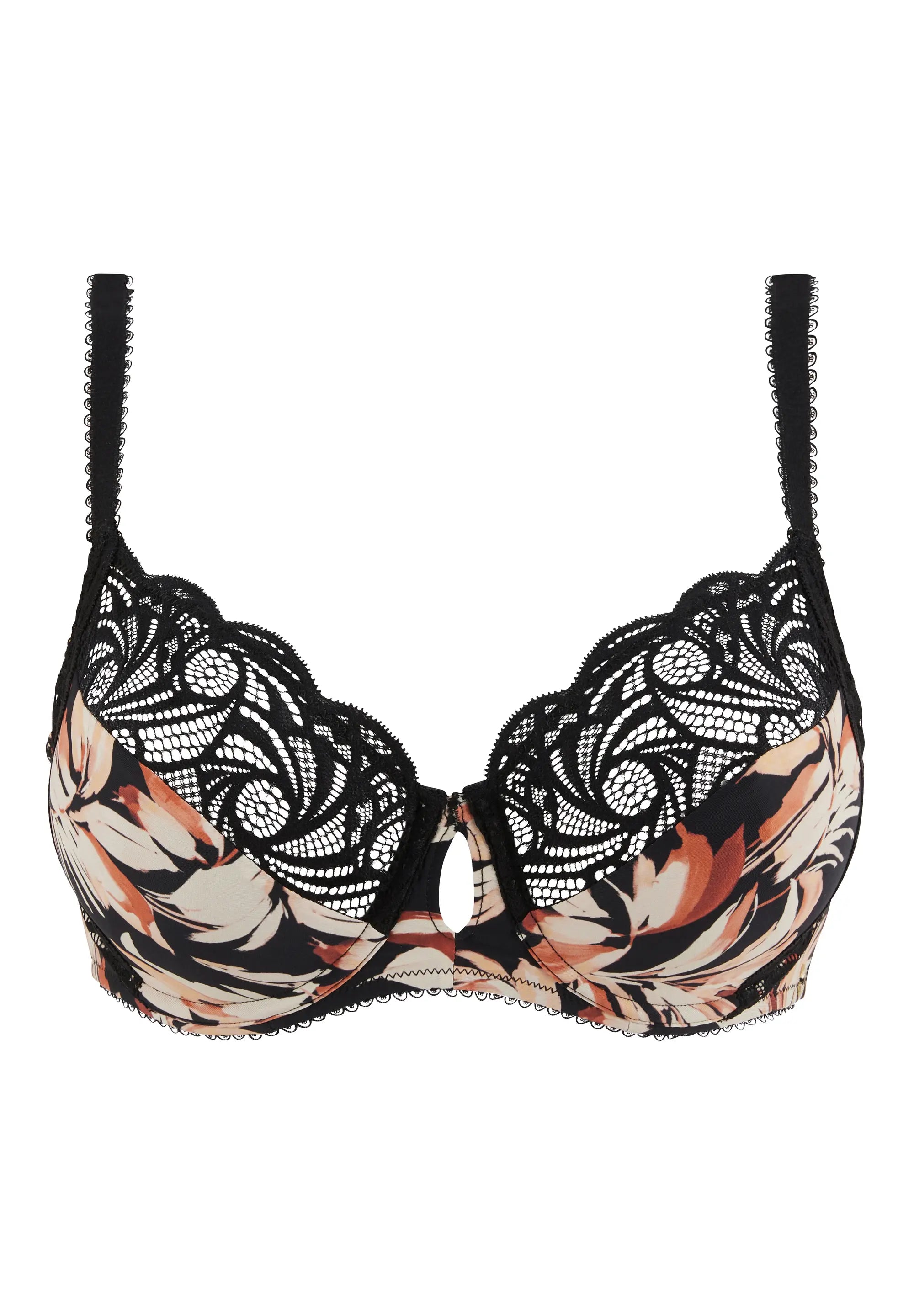 Volle cup BH Ariane Fantaisy met bladprint & zwart